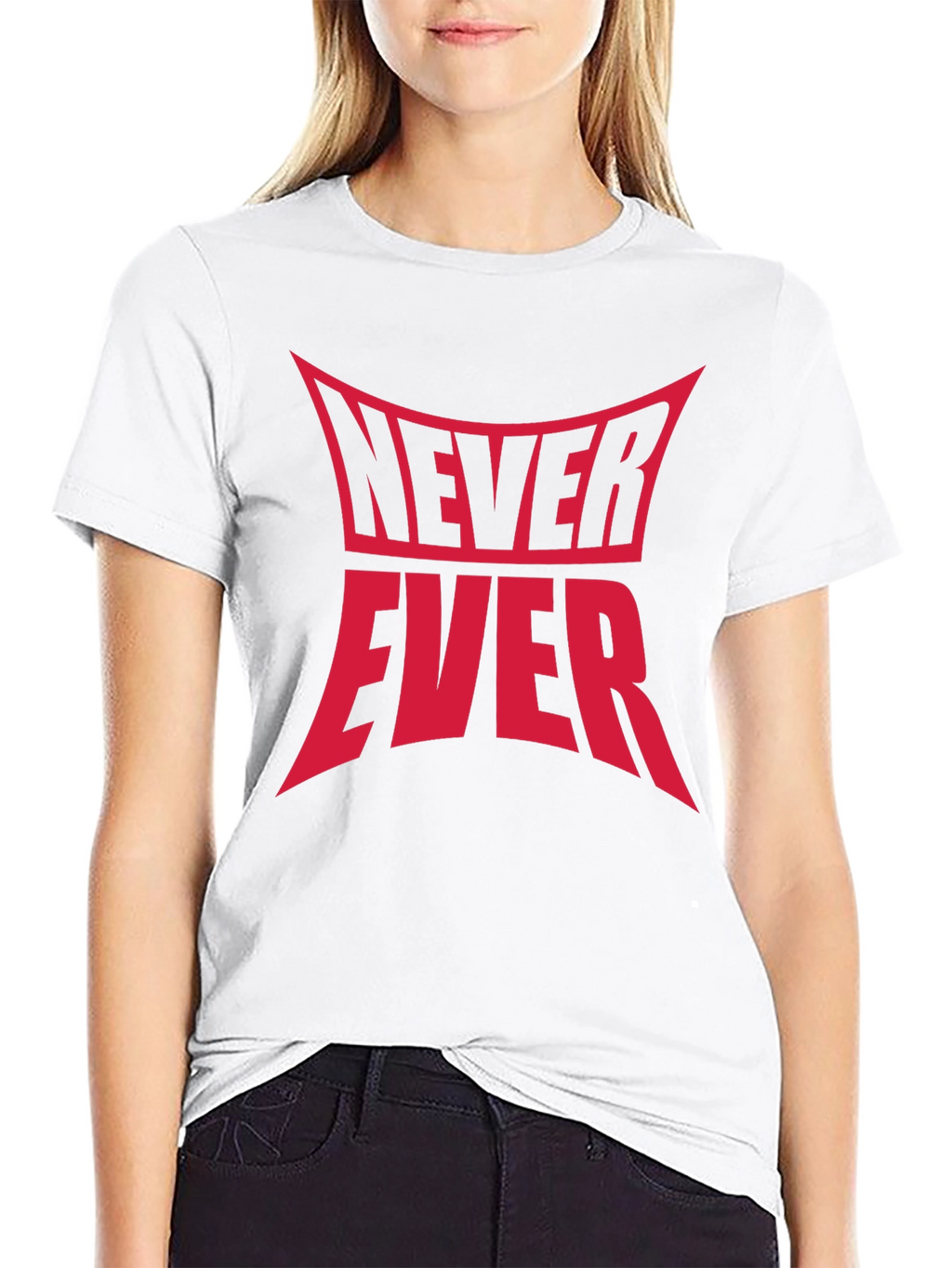 Never Ever Graphic Tee - Black Cotton T-Shirt