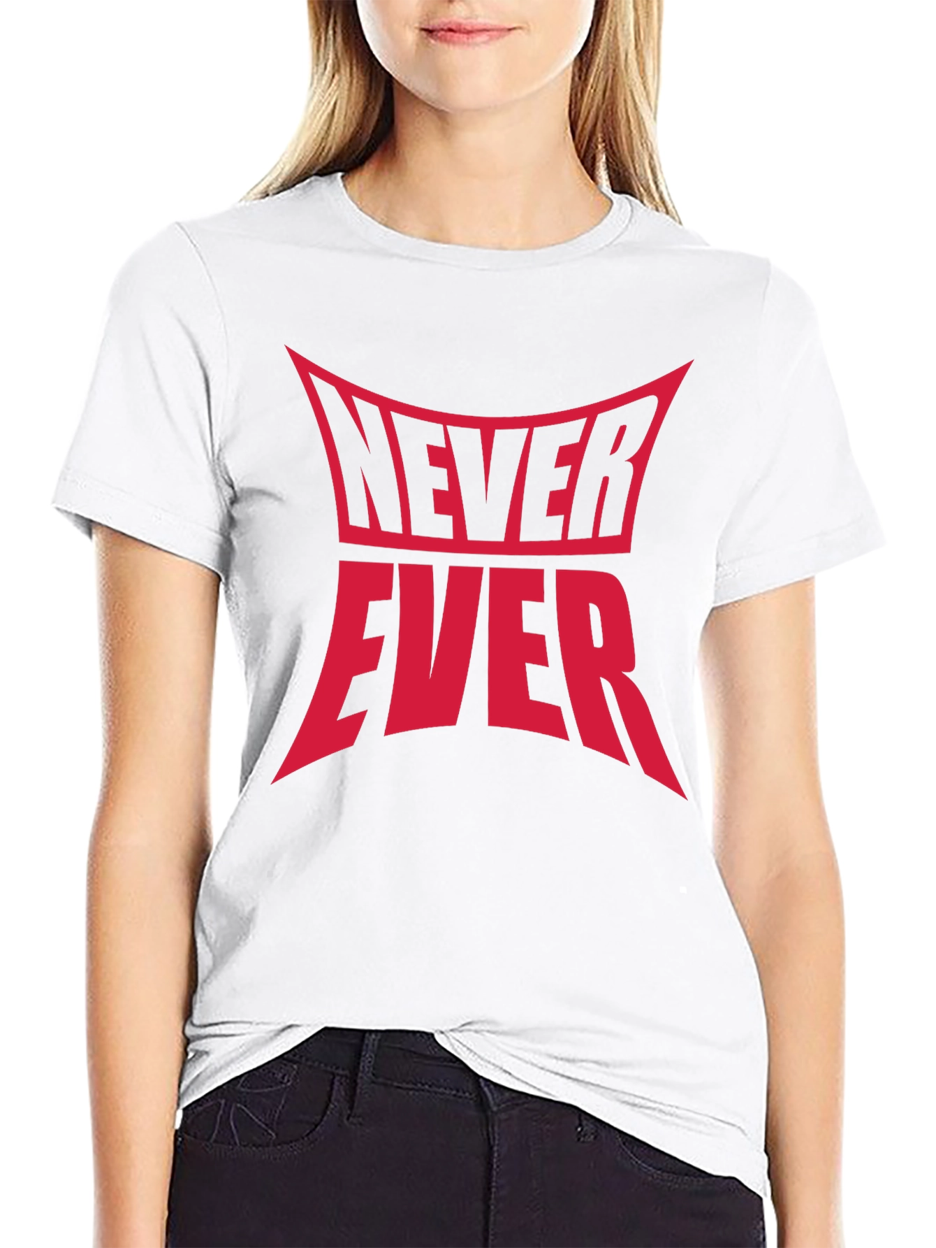 Never Ever Graphic Tee - Black Cotton T-Shirt