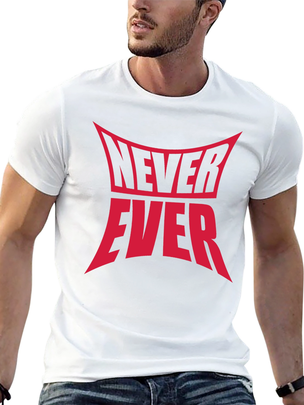 Never Ever Graphic Tee - Black Cotton T-Shirt