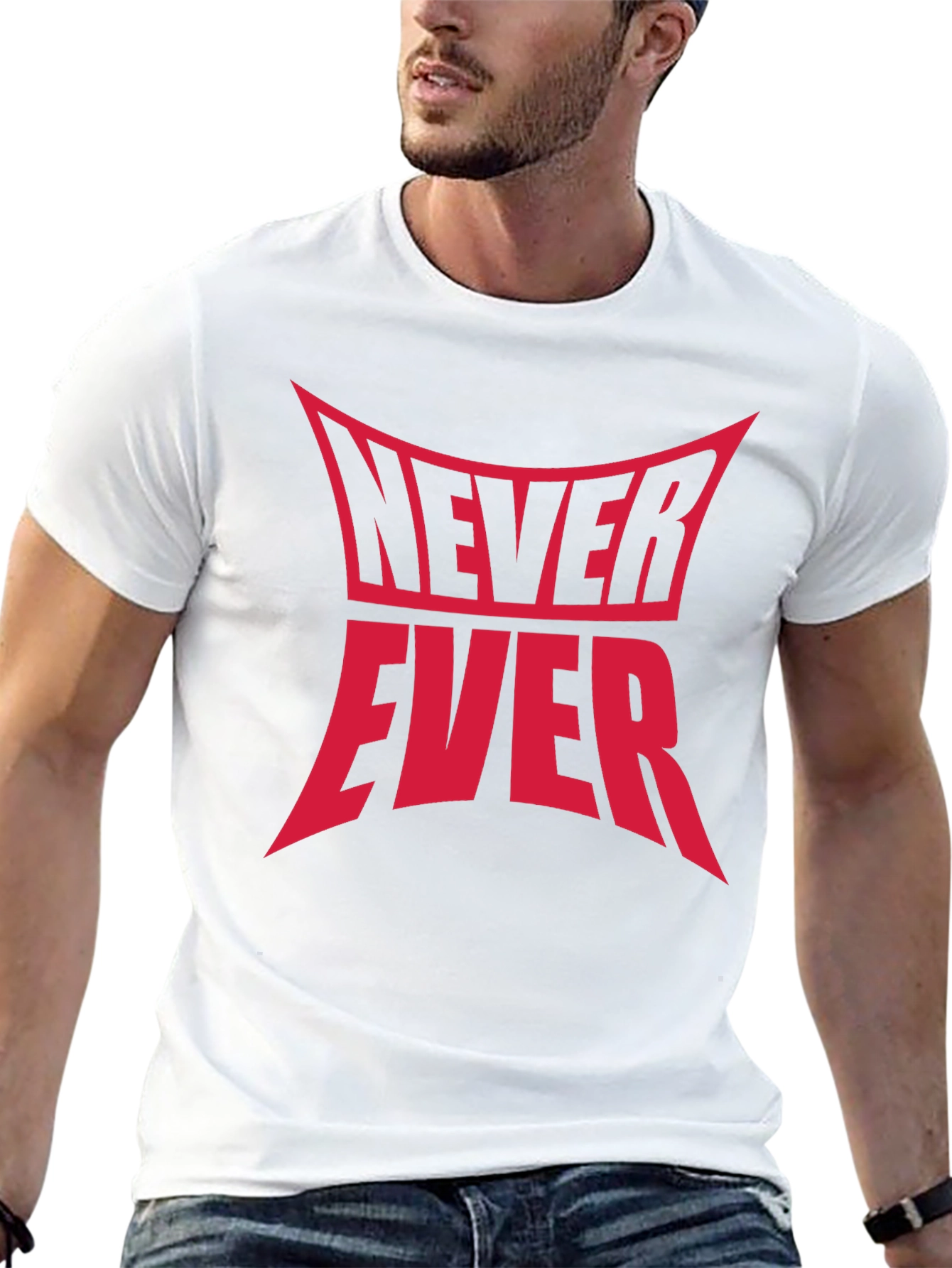 Never Ever Graphic Tee - Black Cotton T-Shirt