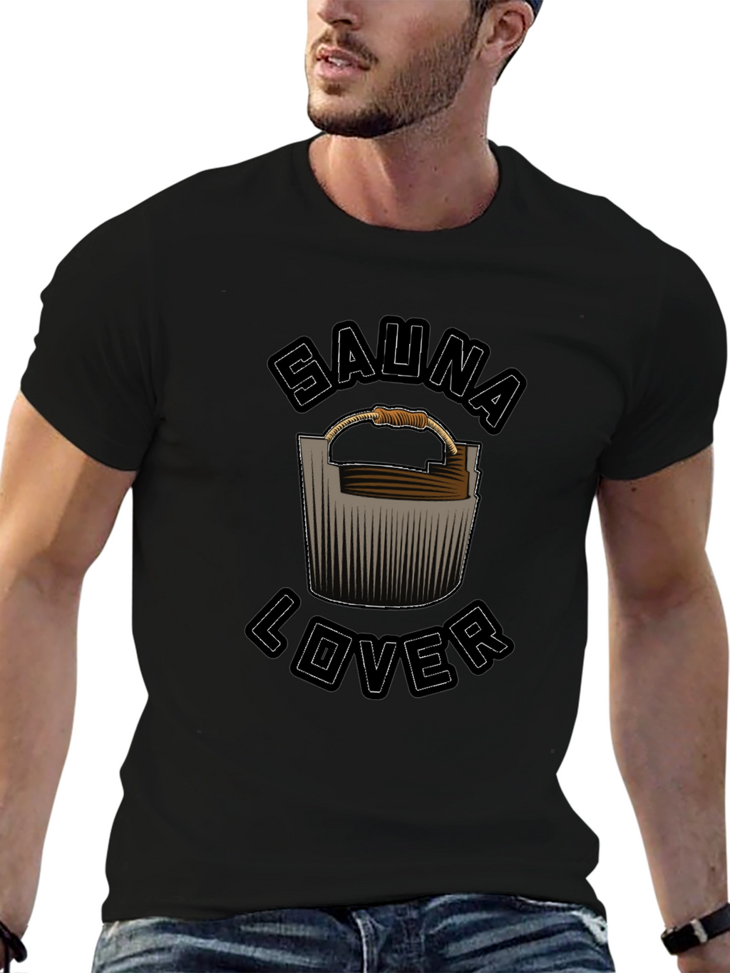 Sauna Lover Black Graphic Tee