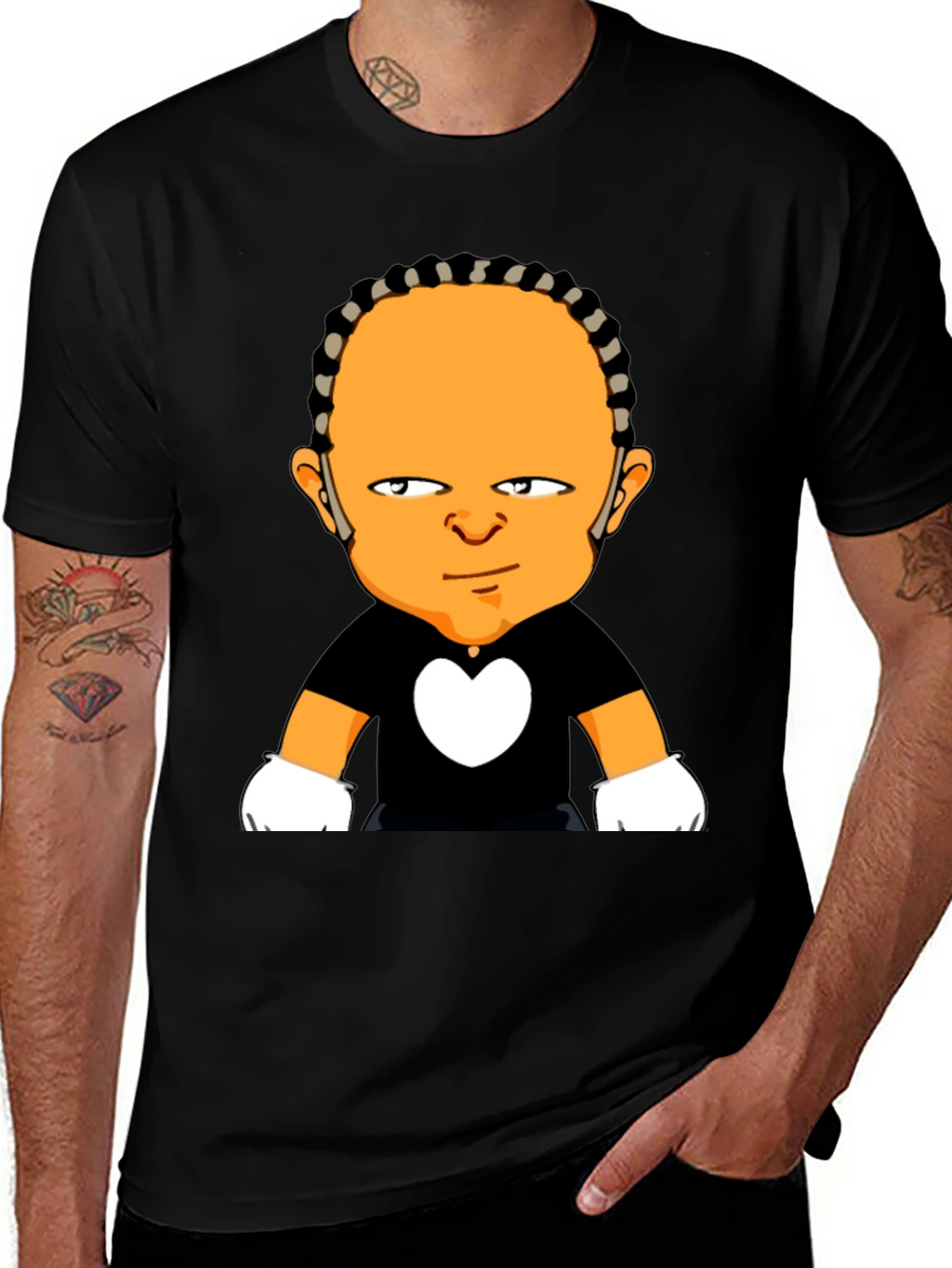 Cartoon Character Graphic Black T-Shirt