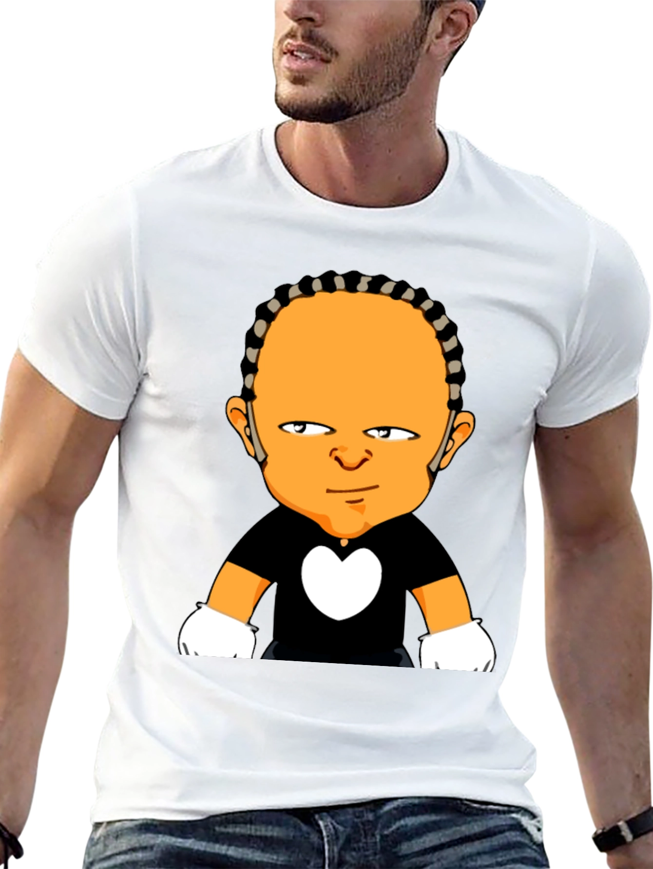 Cartoon Character Graphic Black T-Shirt