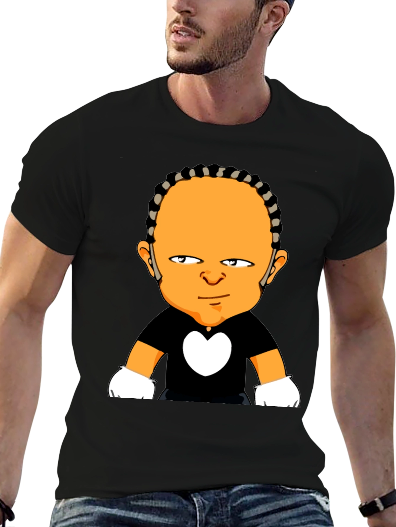 Cartoon Character Graphic Black T-Shirt