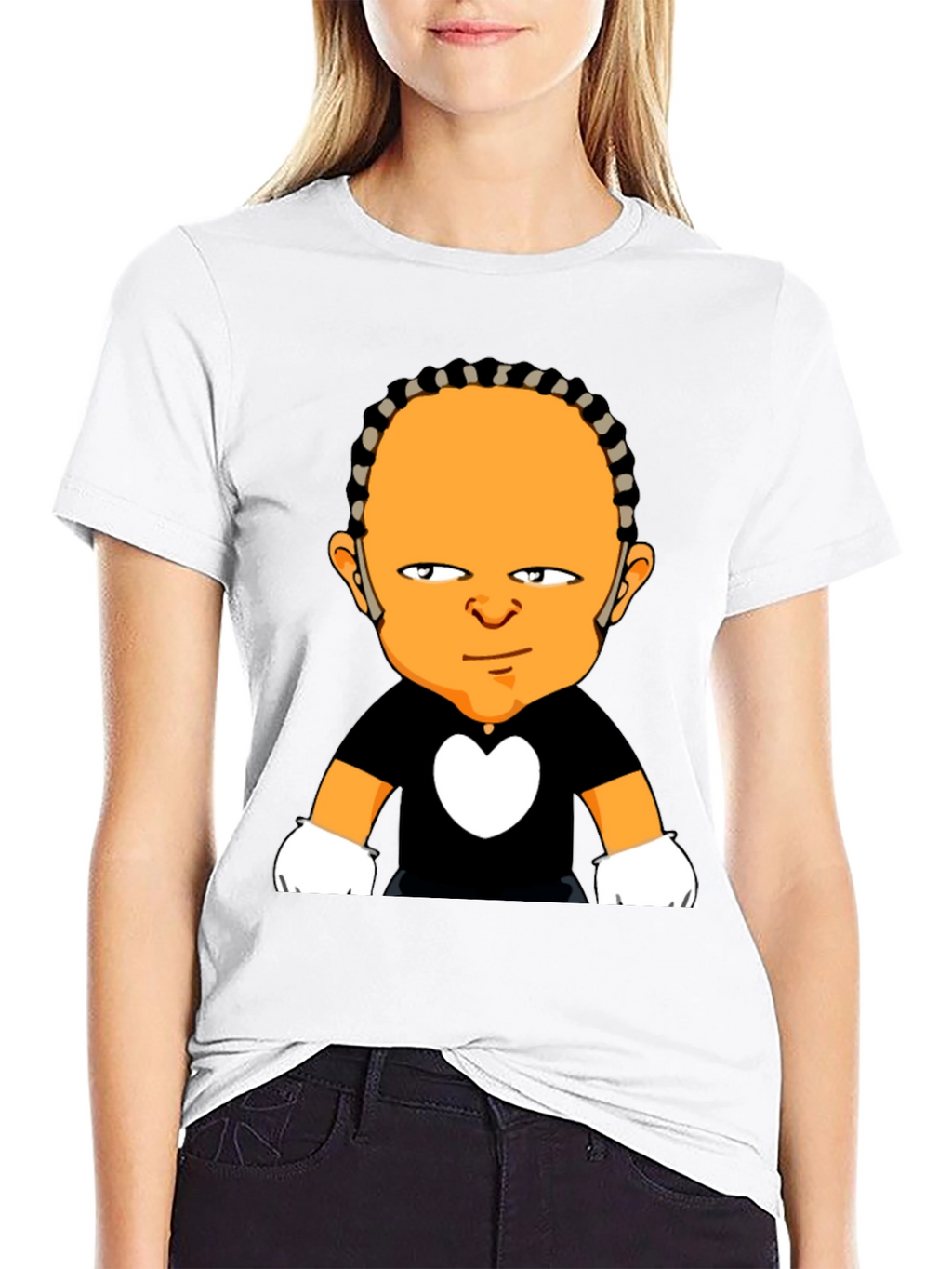 Cartoon Character Graphic Black T-Shirt