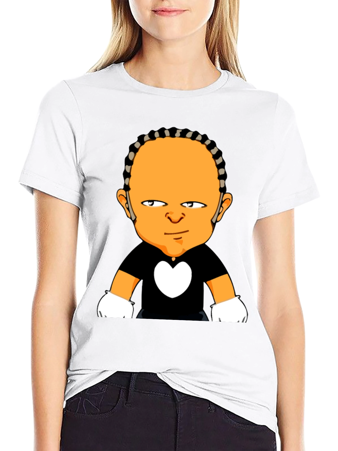 Cartoon Character Graphic Black T-Shirt