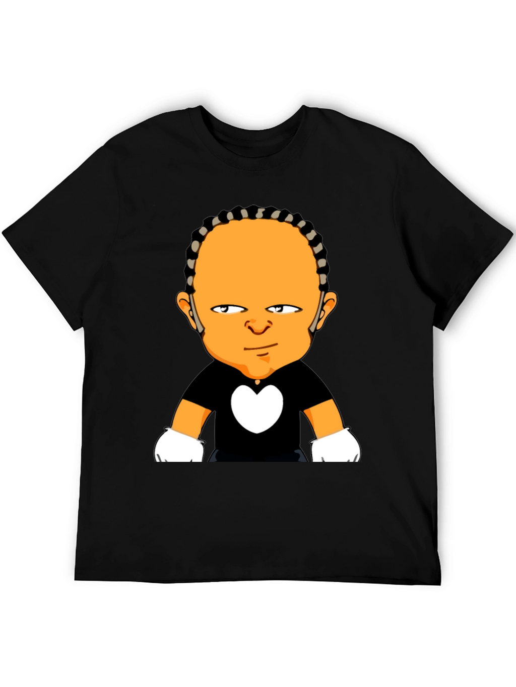 Cartoon Character Graphic Black T-Shirt