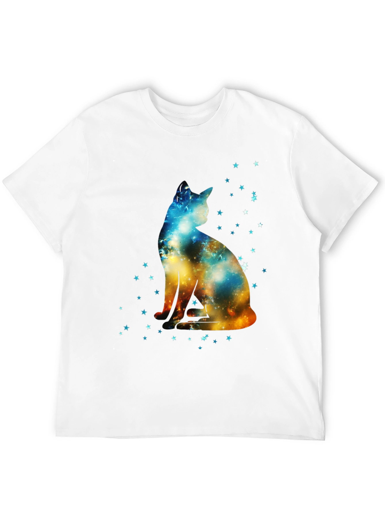 Galaxy Cat Graphic Black T-Shirt