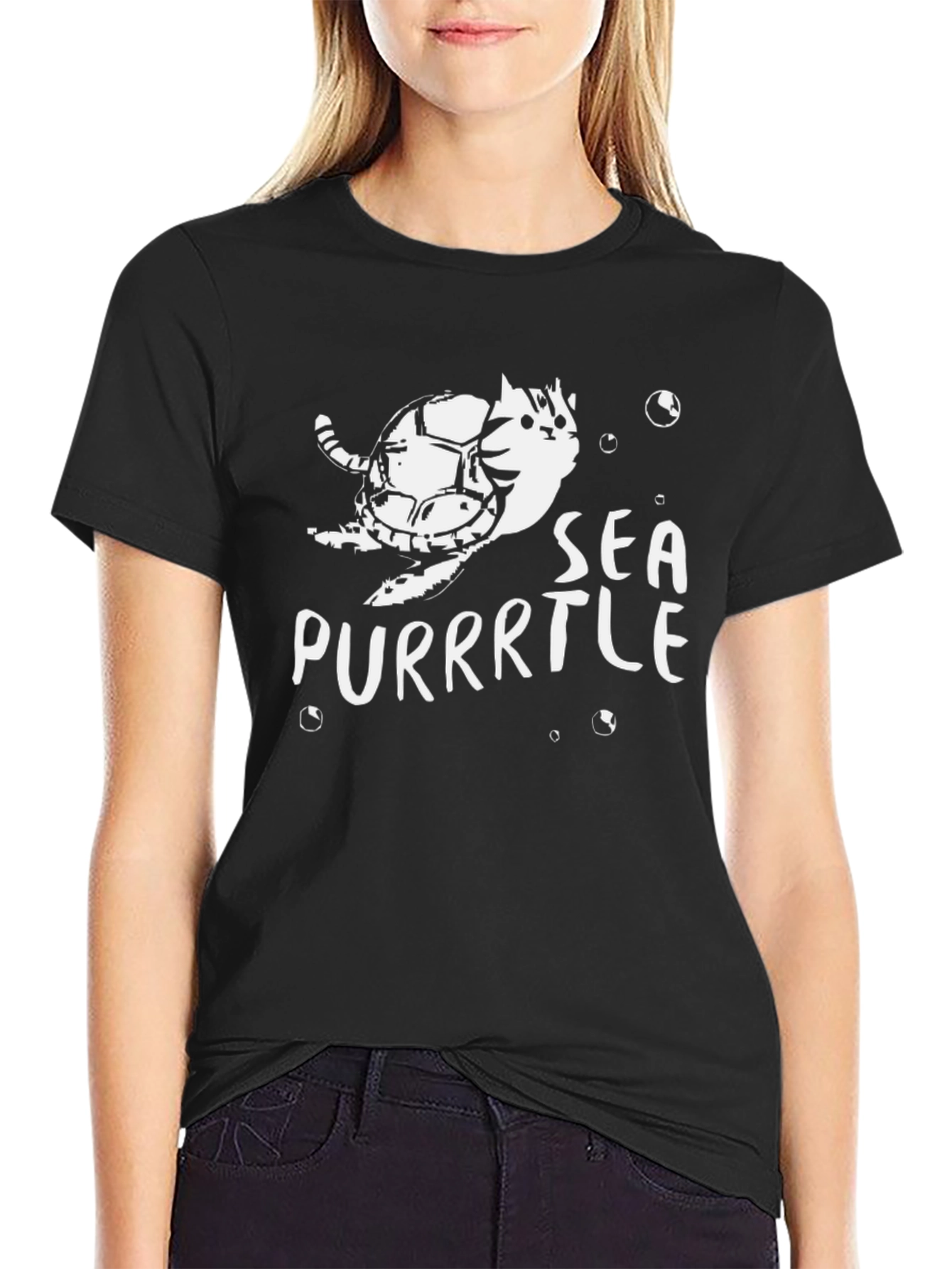 Sea Purrtle T-Shirt: Cat Turtle Graphic Tee