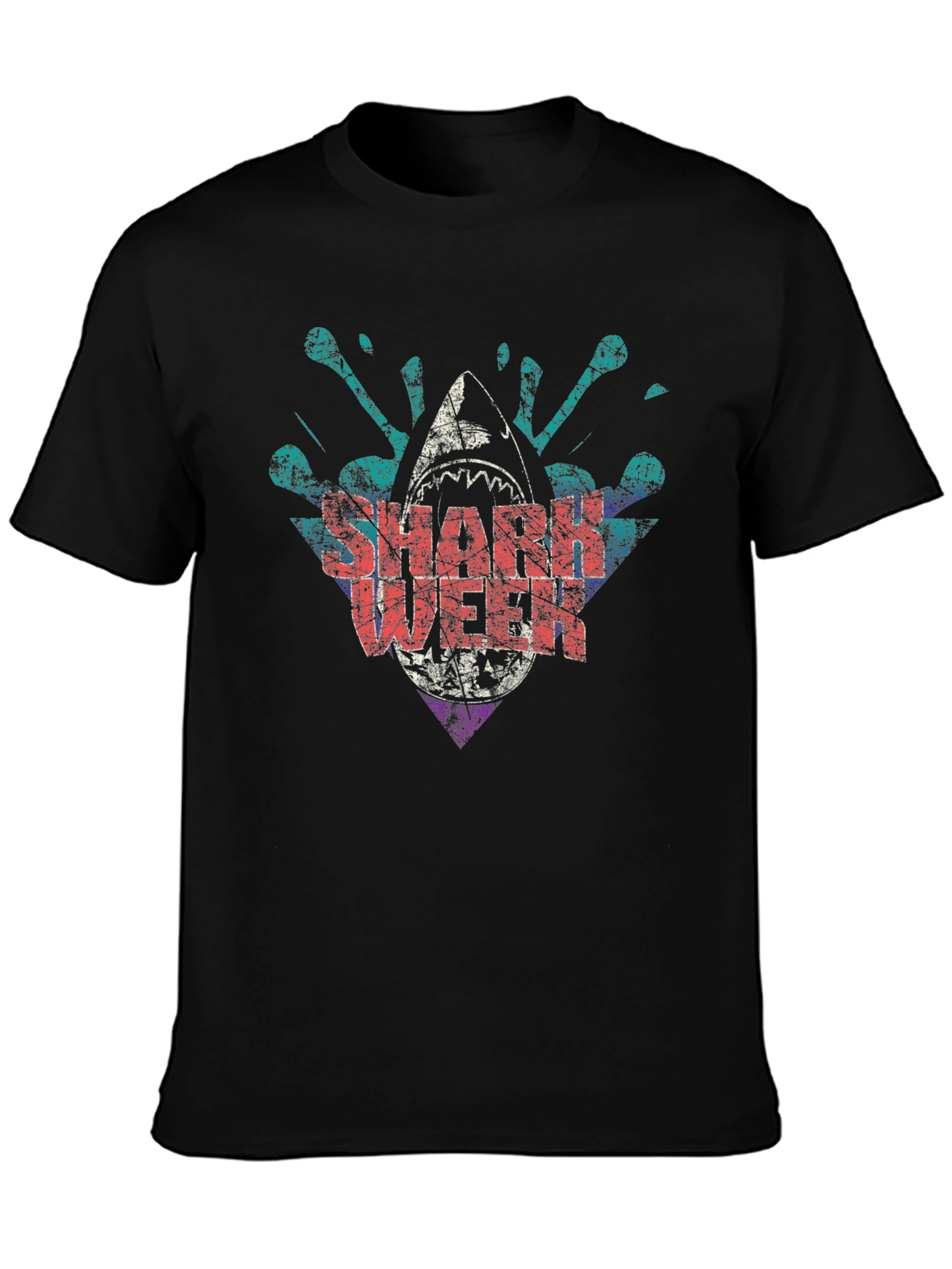 Shark Week Graphic Print Crewneck T-Shirt