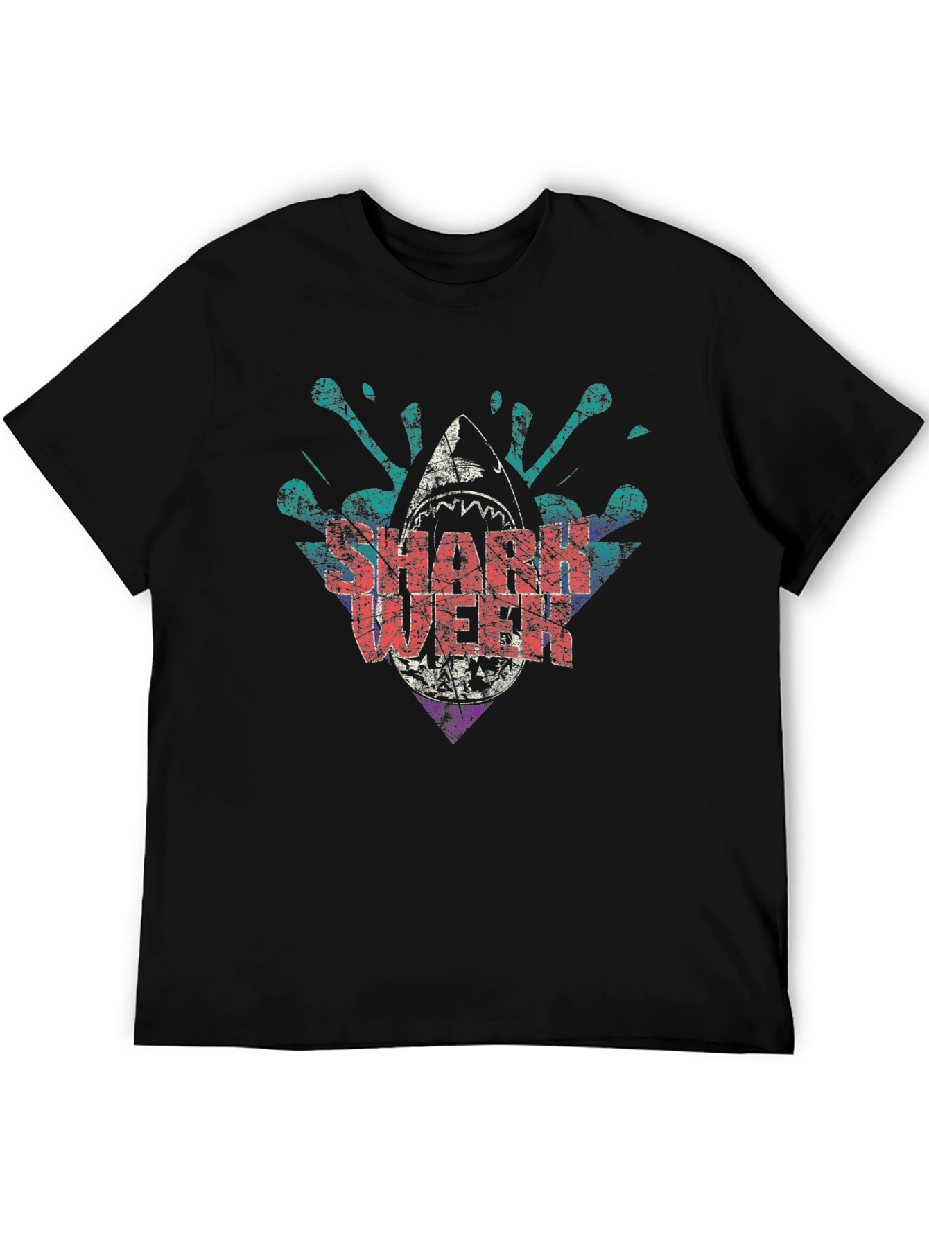 Shark Week Graphic Print Crewneck T-Shirt