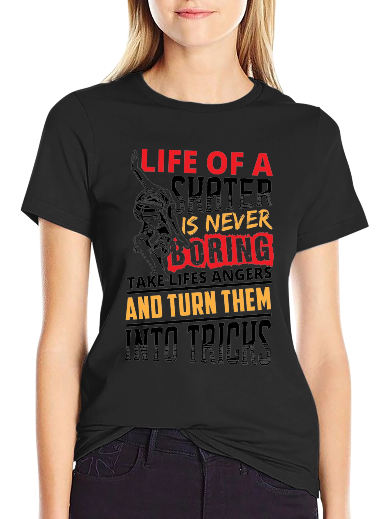 Life of a Skater Graphic Tee - Never Boring Skateboard Shirt