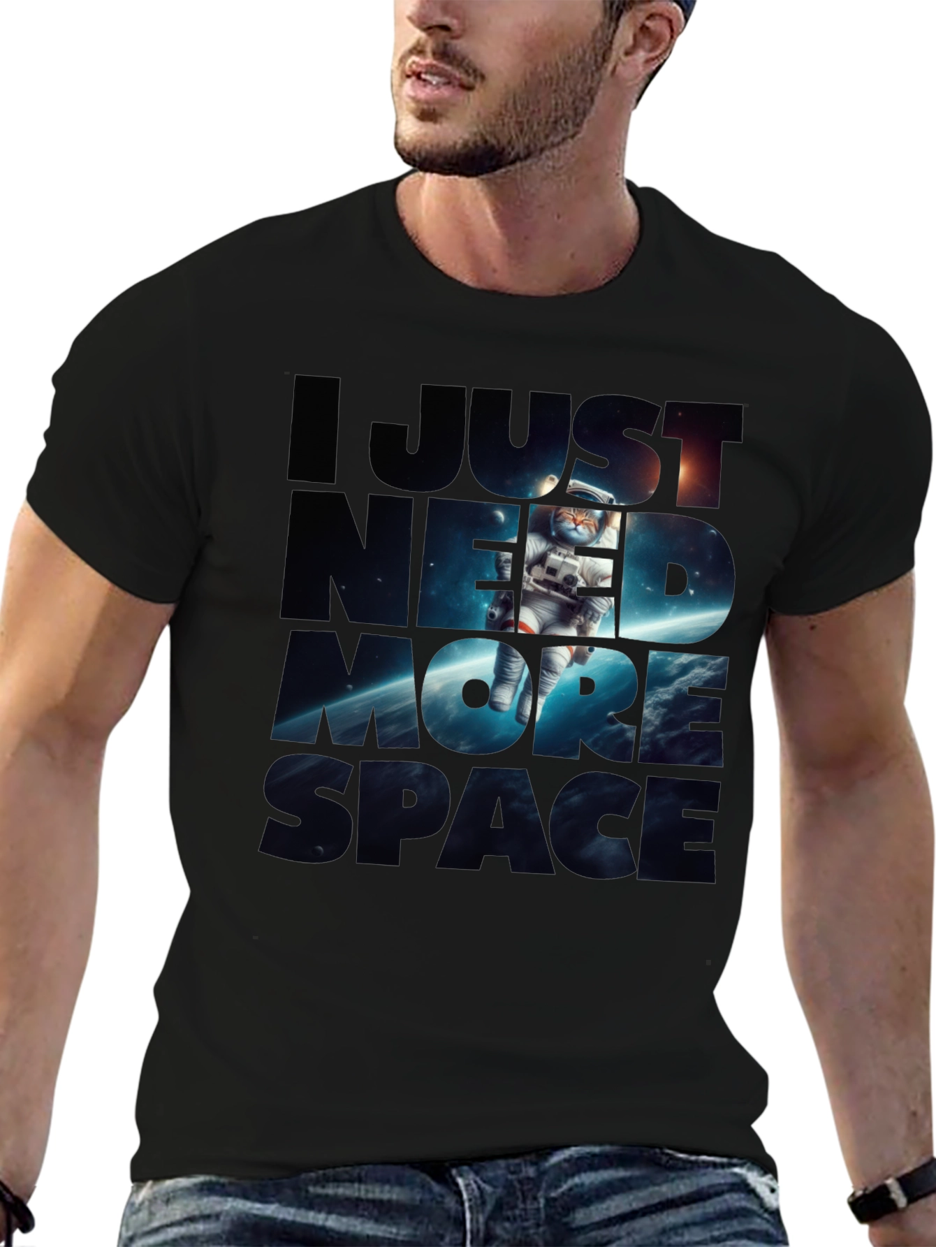 I Need More Space Cat Astronaut Graphic Tee
