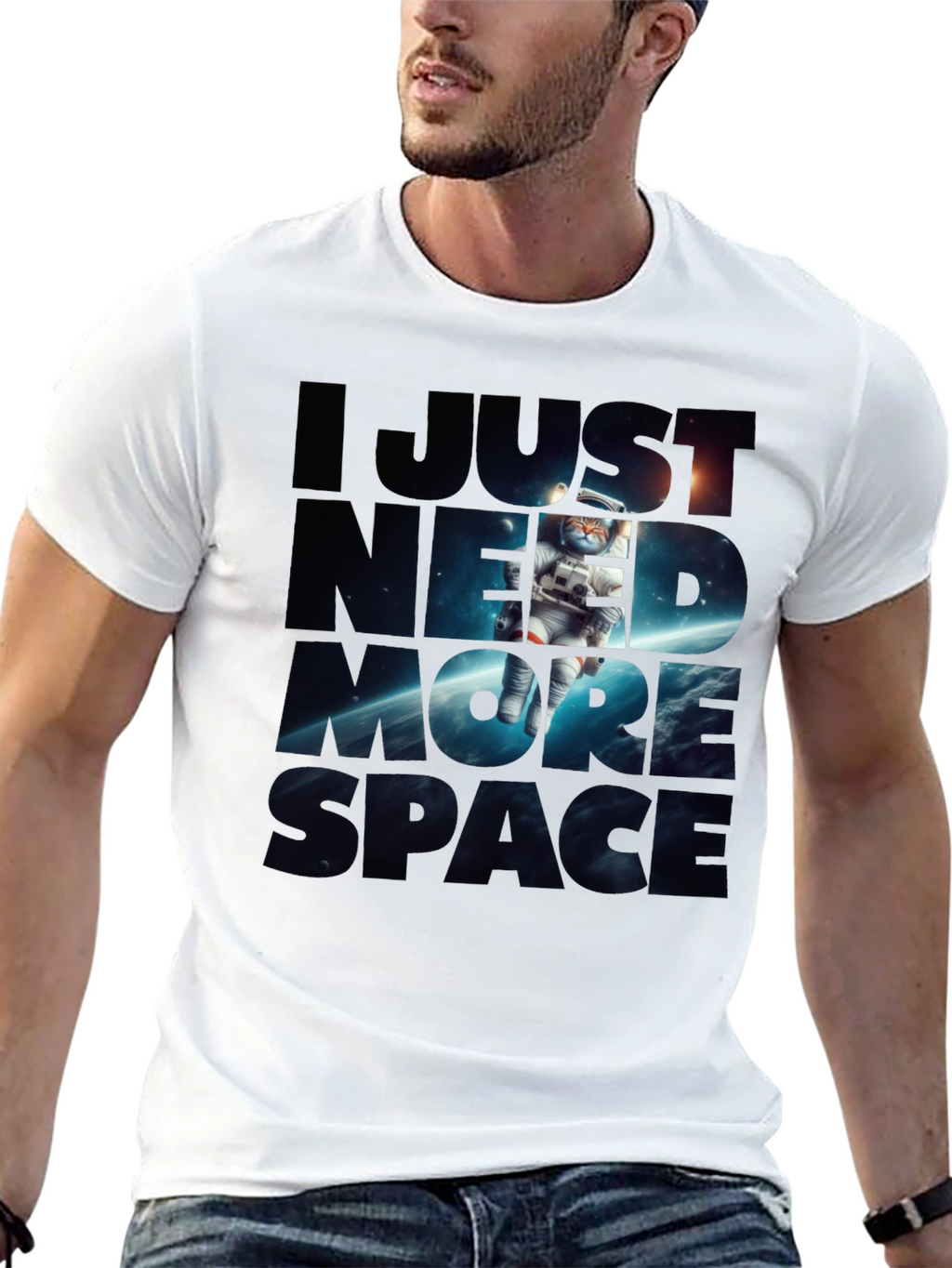 I Need More Space Cat Astronaut Graphic Tee