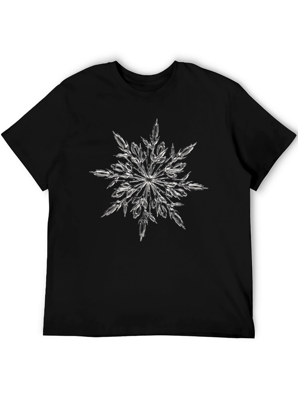 Snowflake Graphic Print Black T-Shirt