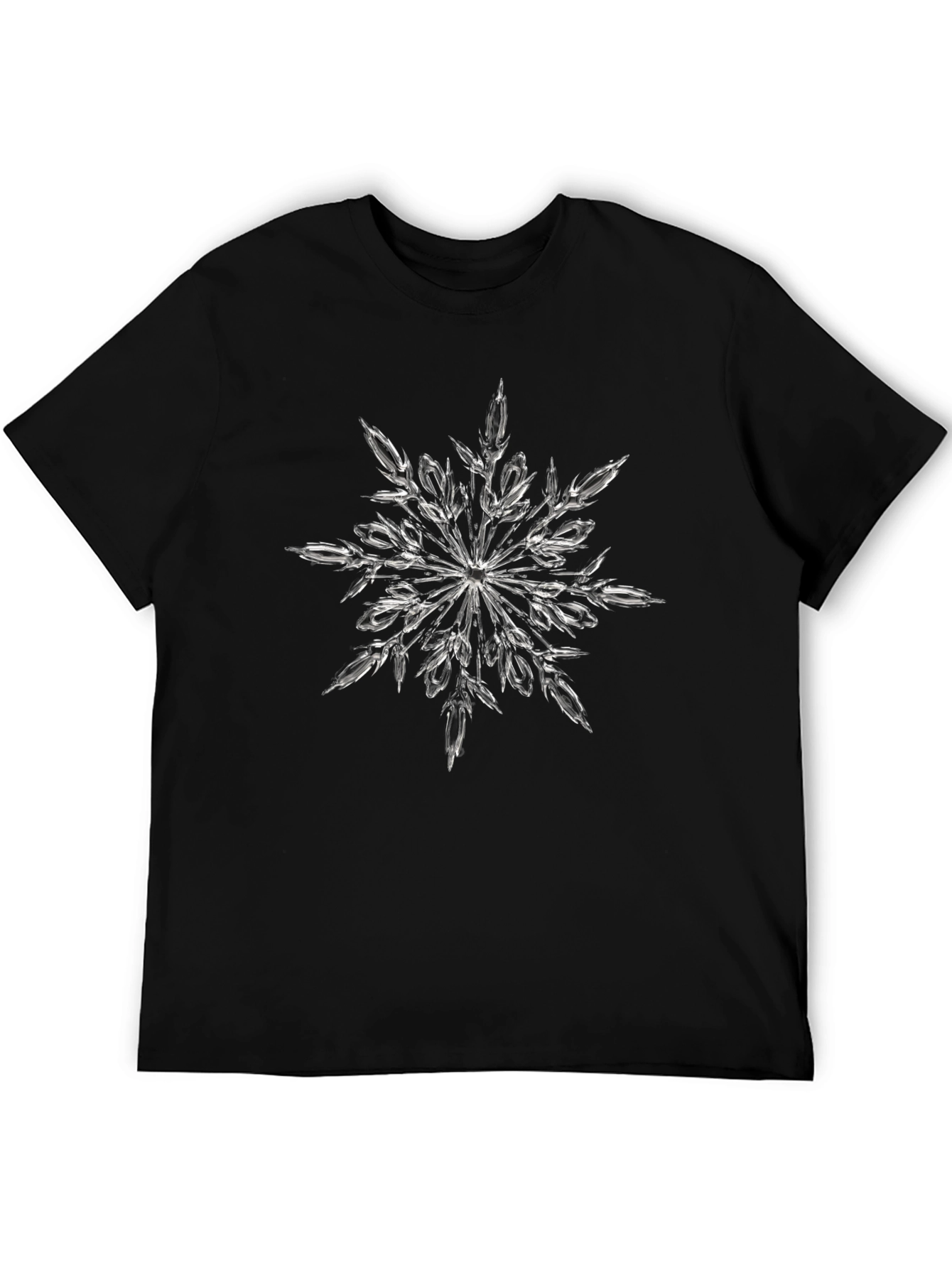 Snowflake Graphic Print Black T-Shirt