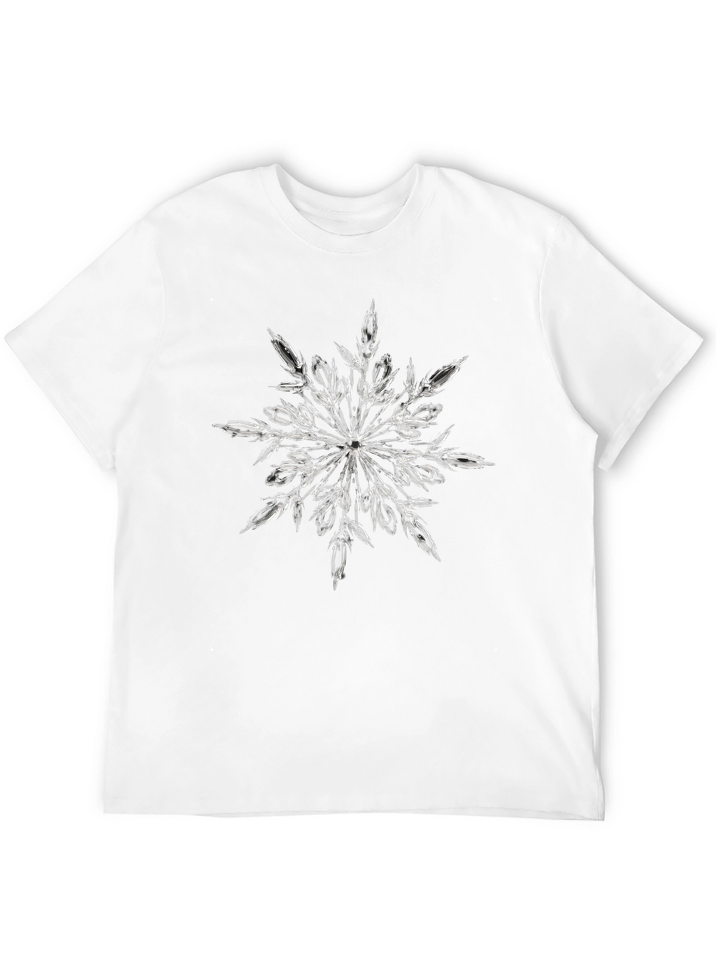 Snowflake Graphic Print Black T-Shirt