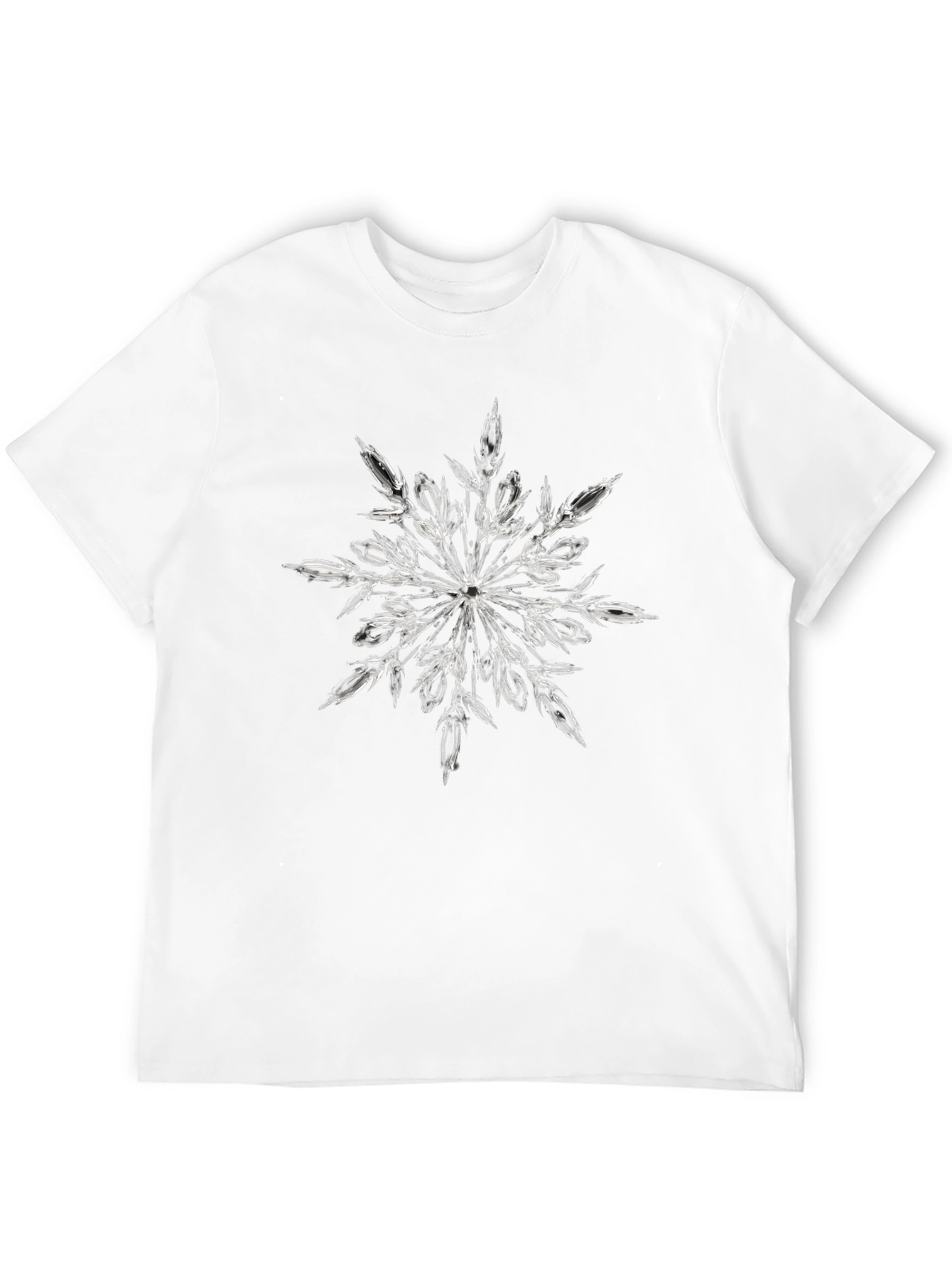 Snowflake Graphic Print Black T-Shirt