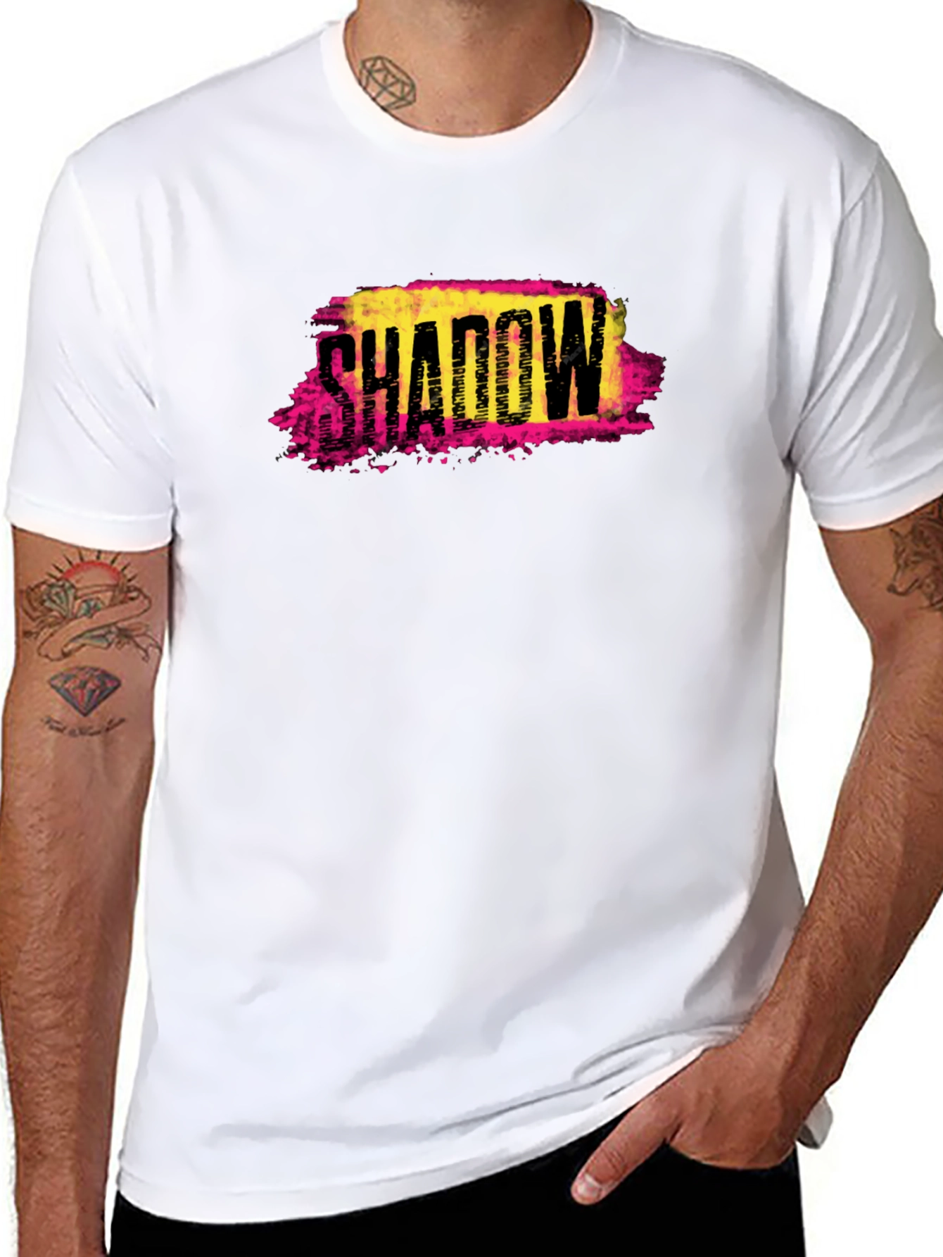 Shadow Graphic Print Black T-Shirt