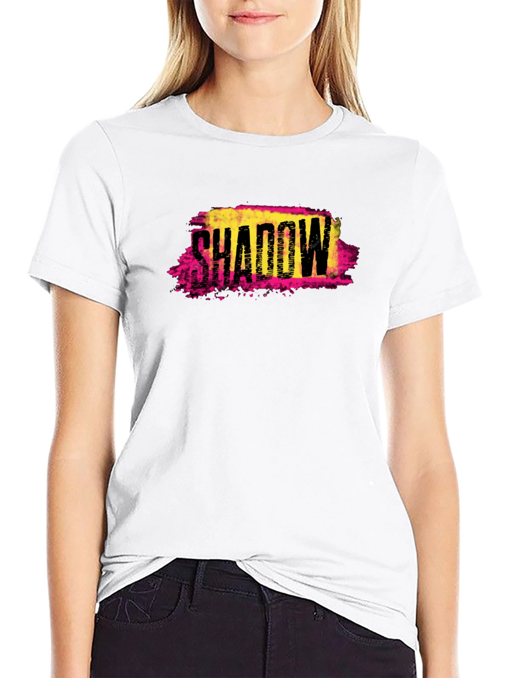 Shadow Graphic Print Black T-Shirt
