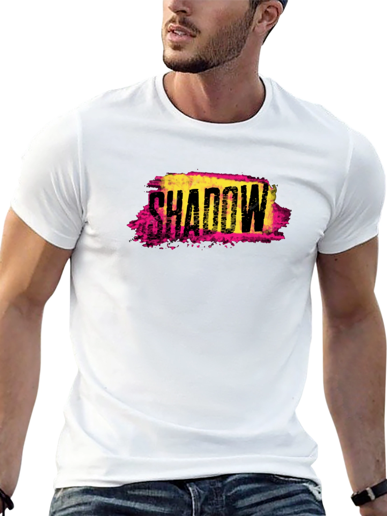 Shadow Graphic Print Black T-Shirt