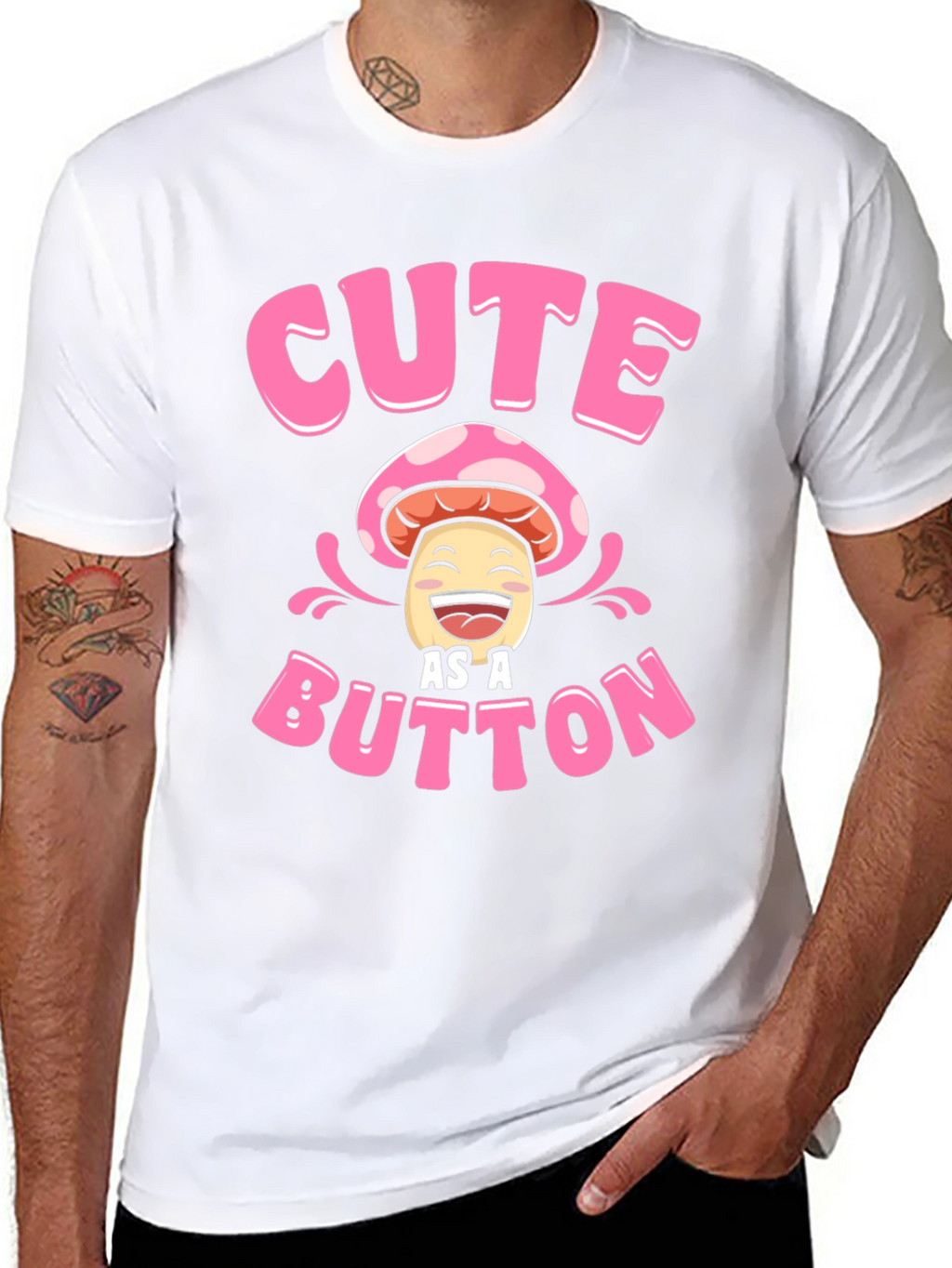 Cute As A Button Mushroom Graphic T-Shirt