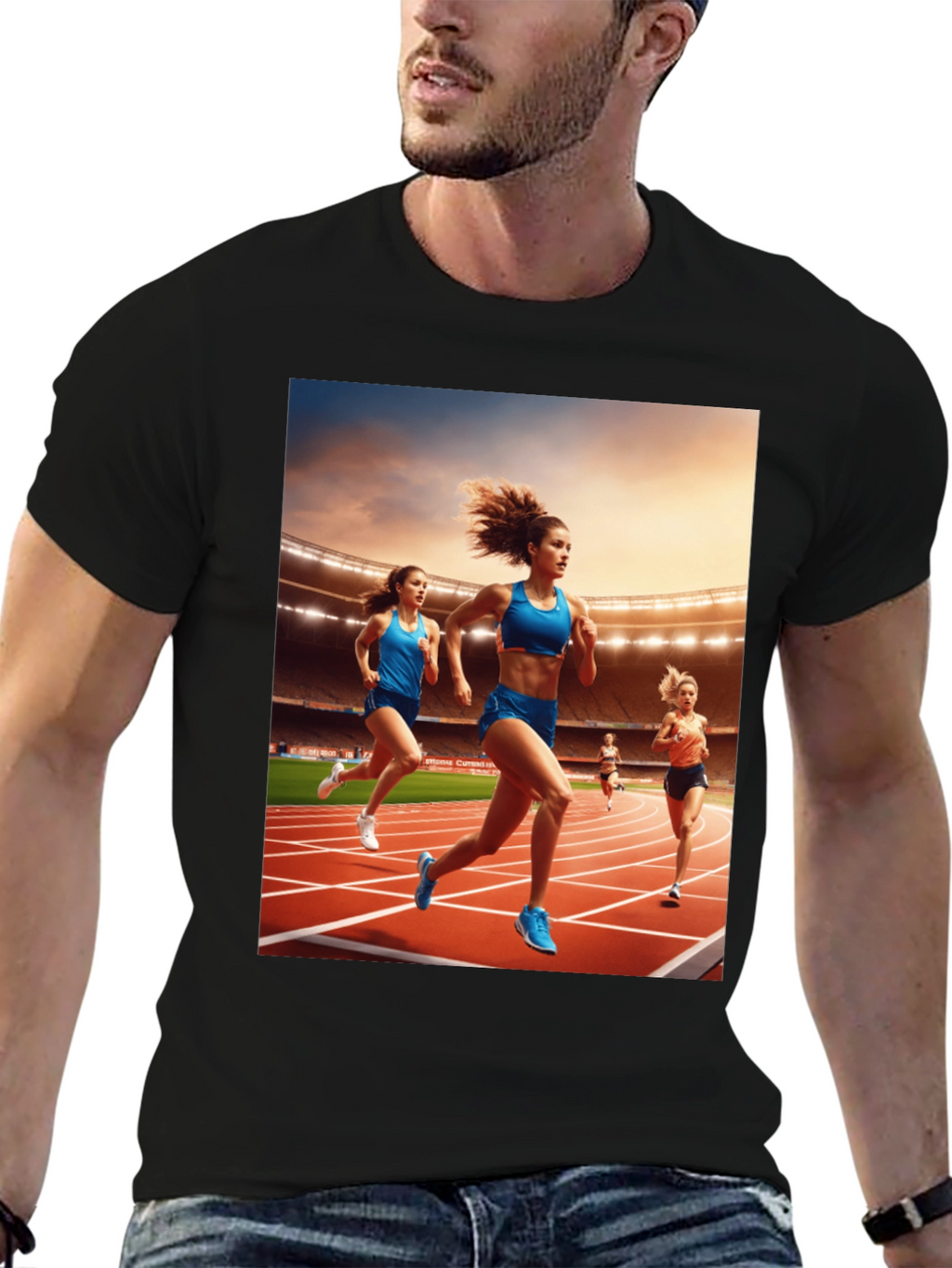 Athletic Runners Graphic Tee - Black Unisex T-Shirt