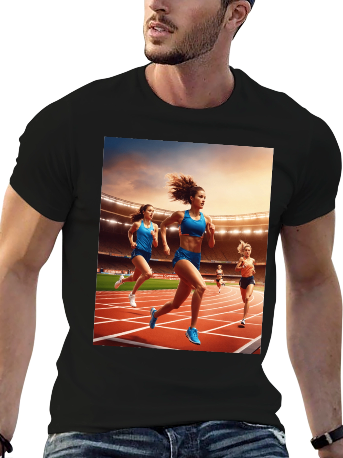 Athletic Runners Graphic Tee - Black Unisex T-Shirt