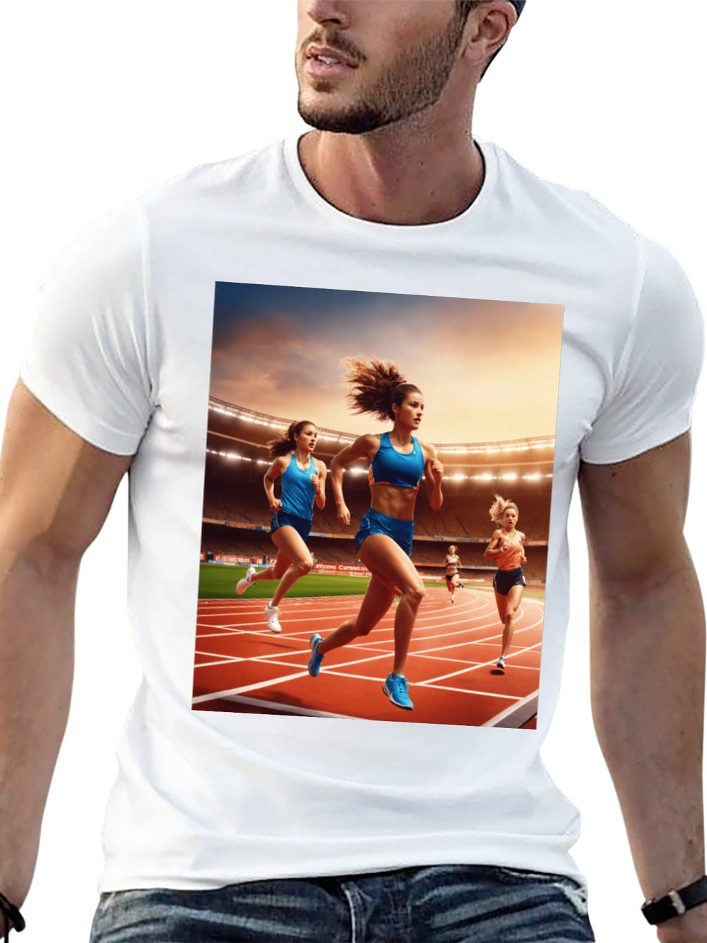 Athletic Runners Graphic Tee - Black Unisex T-Shirt