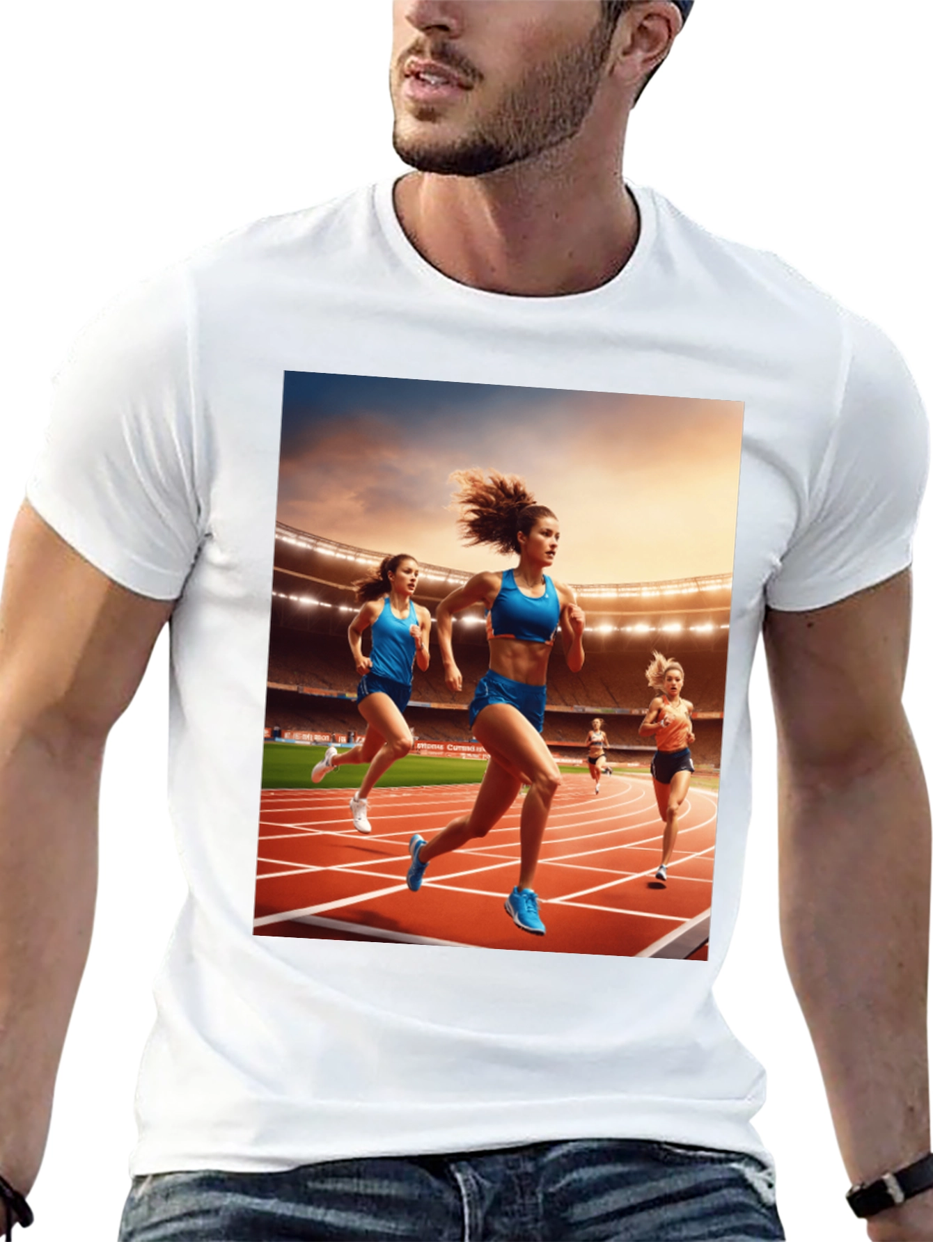 Athletic Runners Graphic Tee - Black Unisex T-Shirt
