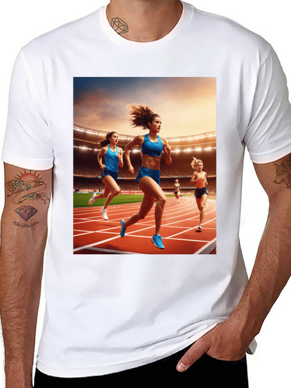 Athletic Runners Graphic Tee - Black Unisex T-Shirt