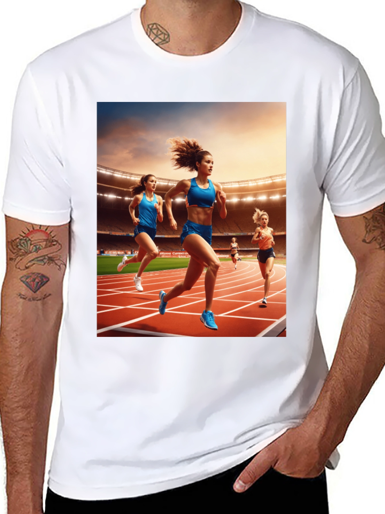 Athletic Runners Graphic Tee - Black Unisex T-Shirt