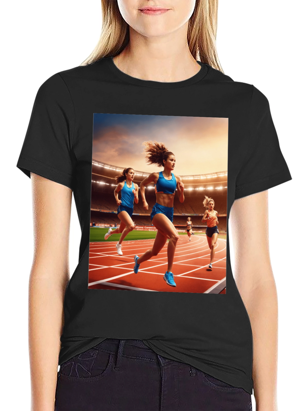 Athletic Runners Graphic Tee - Black Unisex T-Shirt