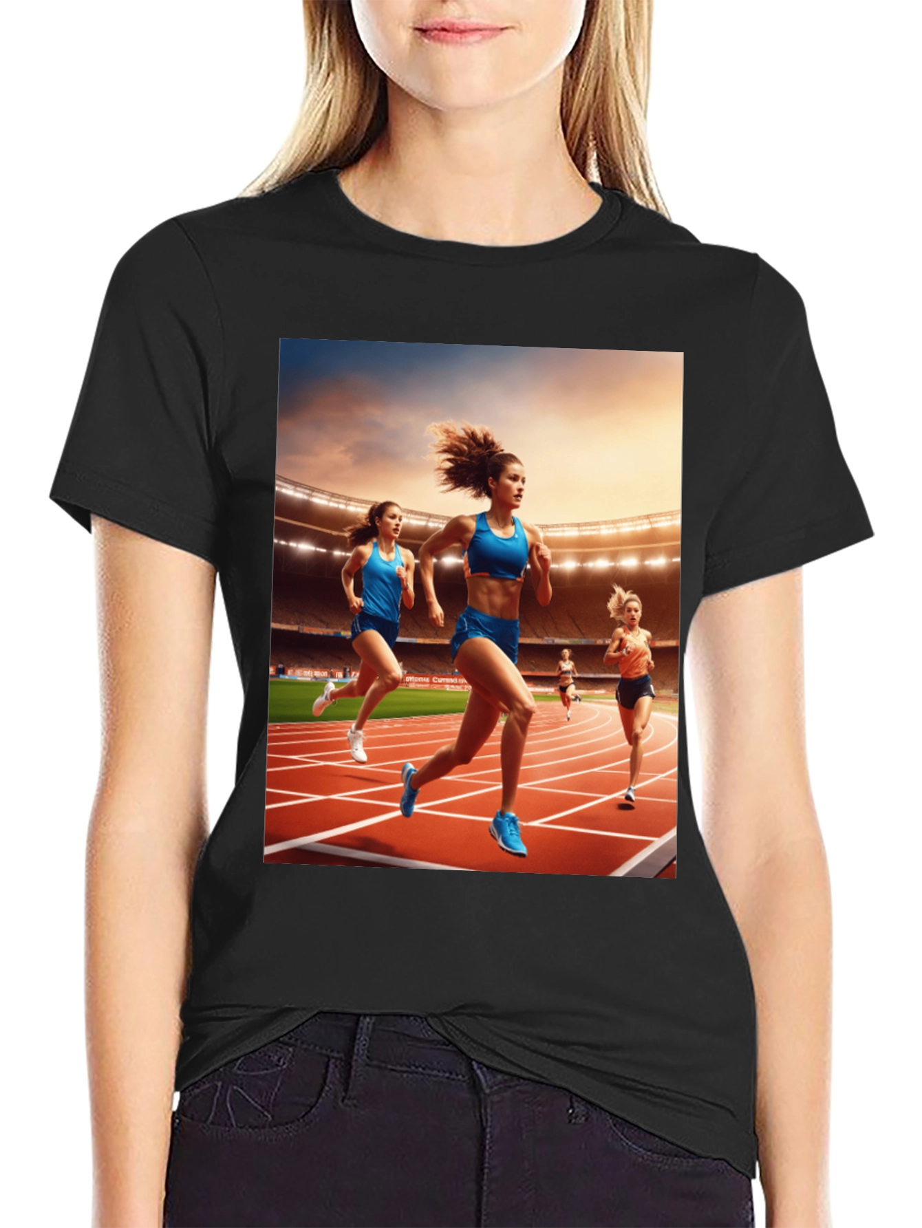 Athletic Runners Graphic Tee - Black Unisex T-Shirt