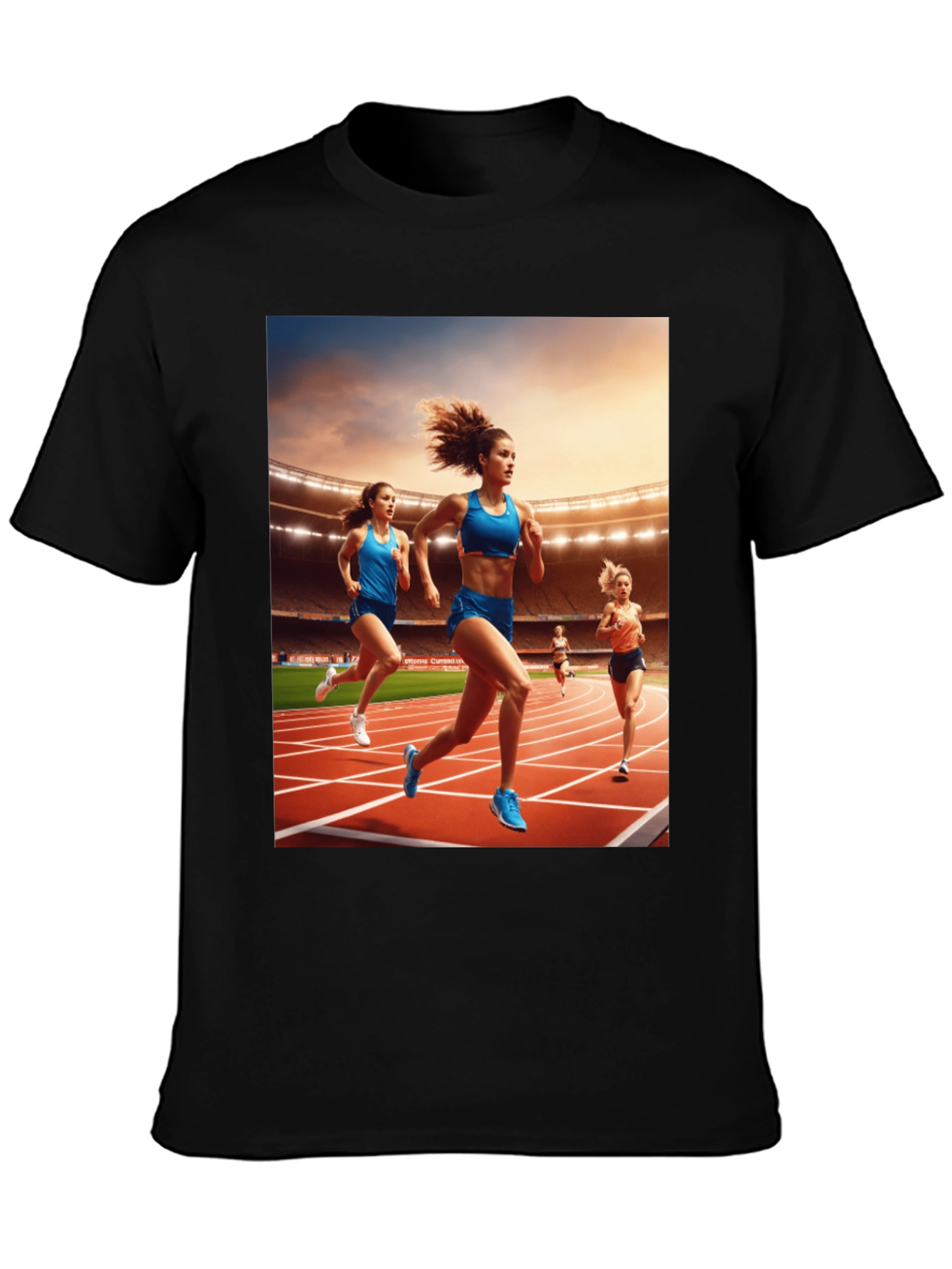 Athletic Runners Graphic Tee - Black Unisex T-Shirt