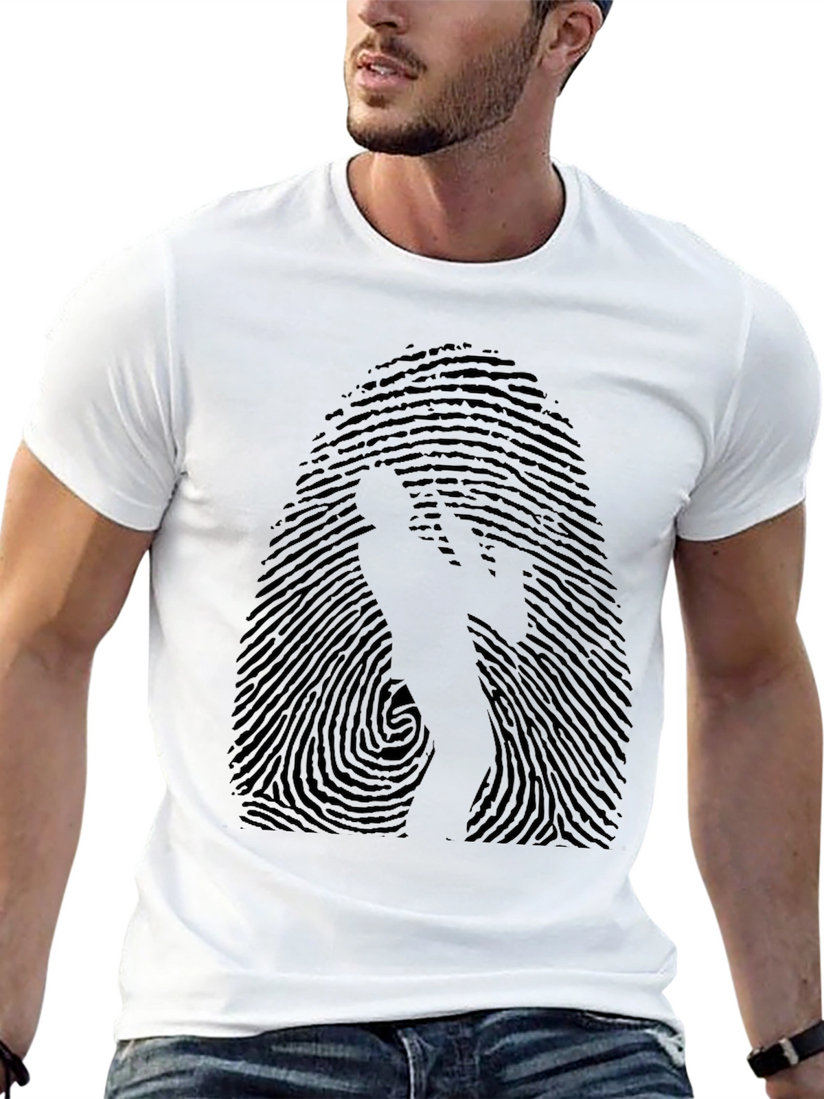 Fingerprint Sax Player Graphic Tee