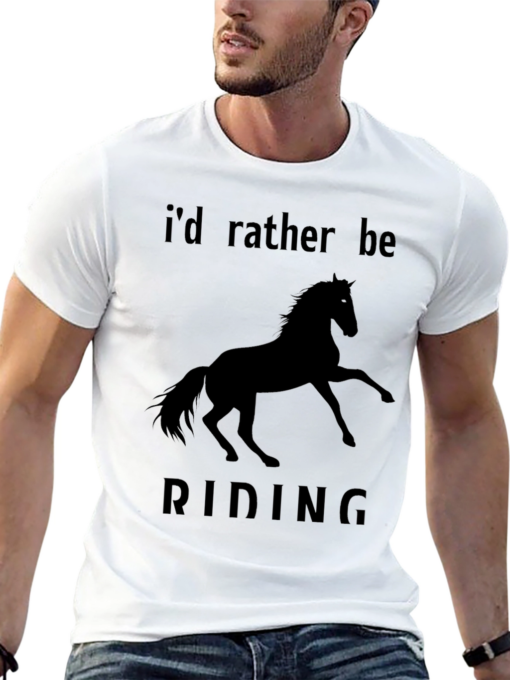 Horse Riding Graphic Tee - Black