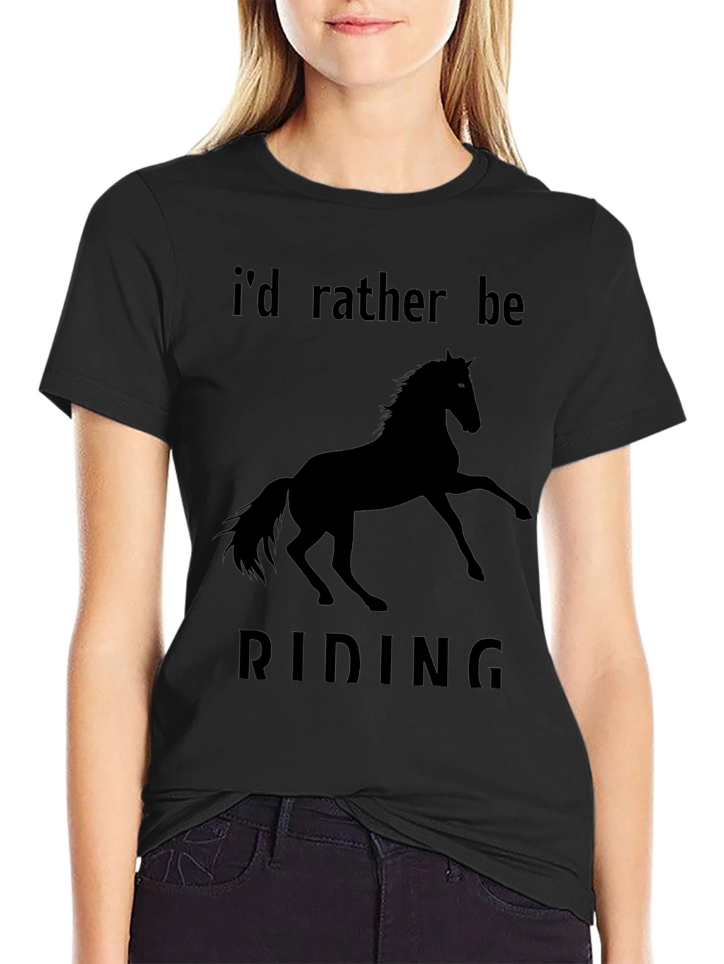 Horse Riding Graphic Tee - Black