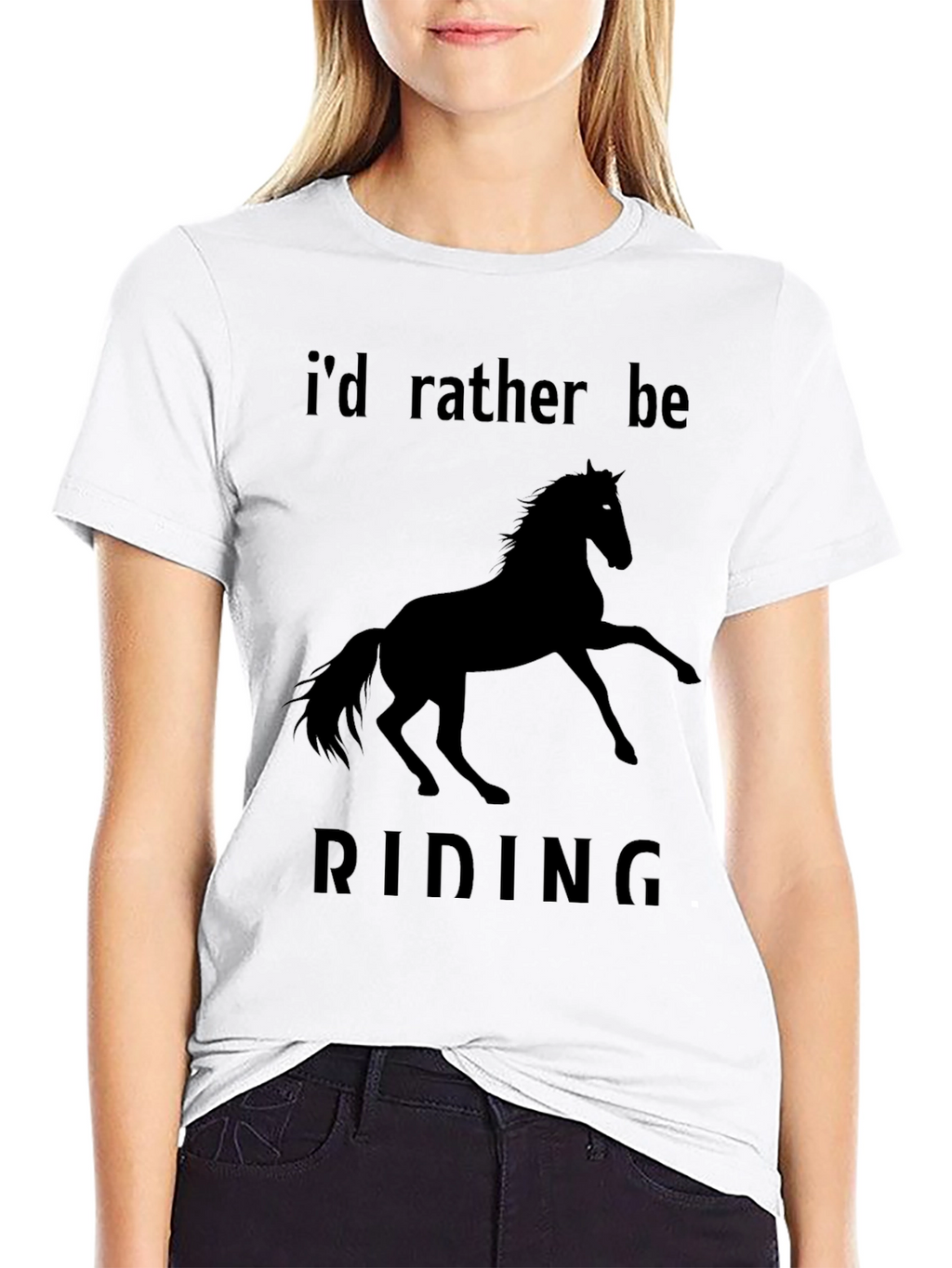Horse Riding Graphic Tee - Black