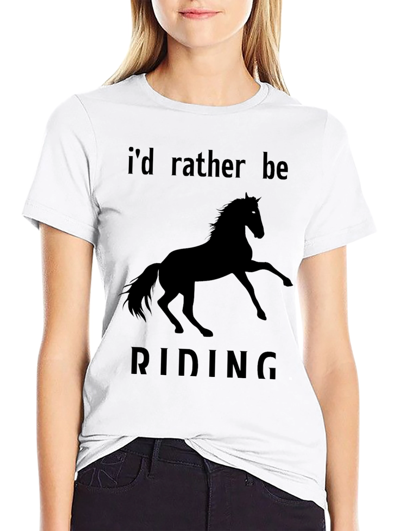 Horse Riding Graphic Tee - Black
