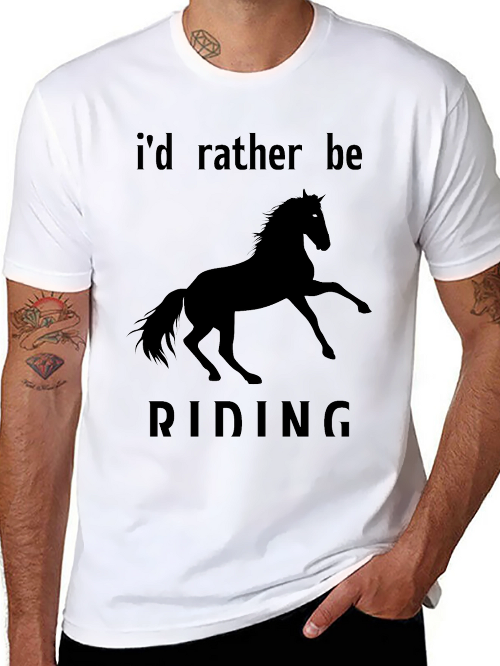 Horse Riding Graphic Tee - Black
