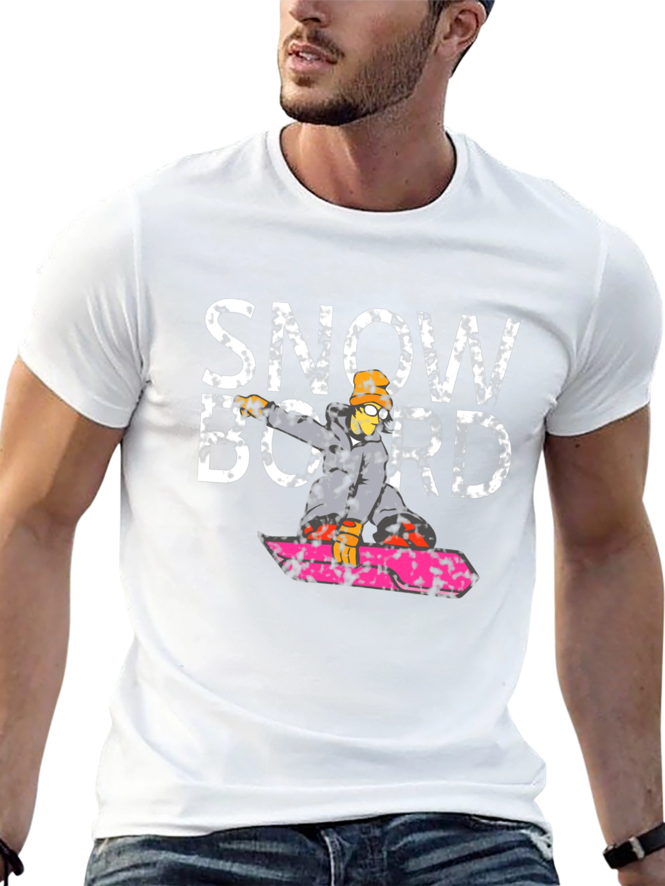 Snowboard Graphic Black T-Shirt - Cool Design