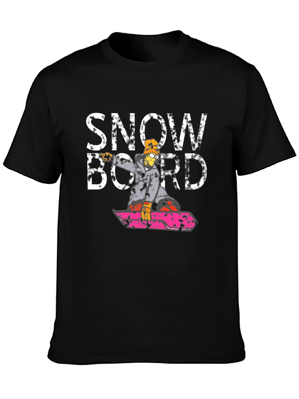 Snowboard Graphic Black T-Shirt - Cool Design