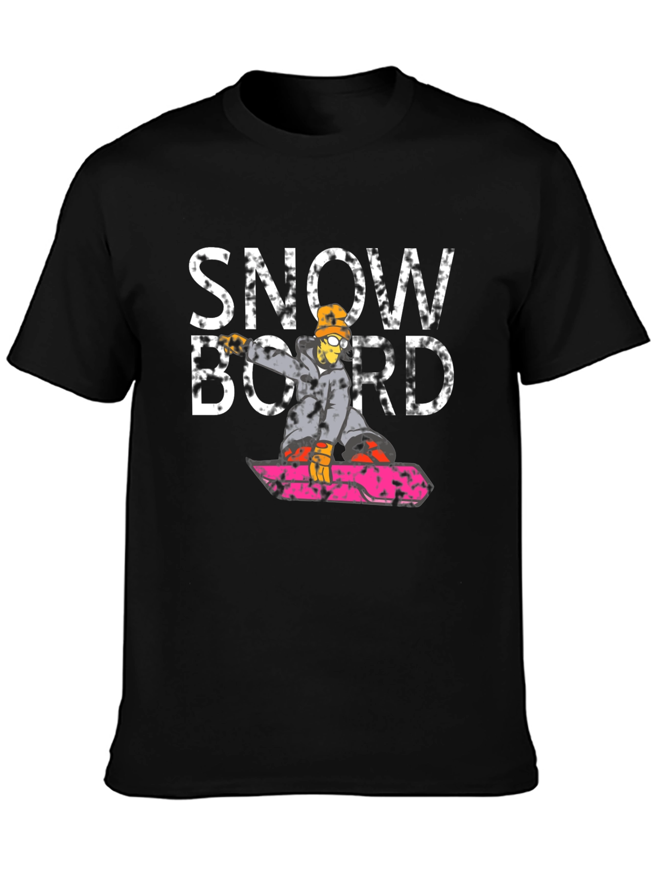 Snowboard Graphic Black T-Shirt - Cool Design