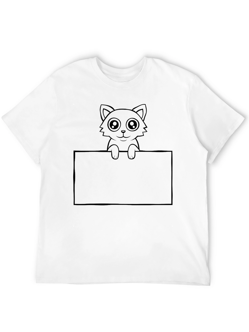 Cute Cat Graphic Black T-Shirt