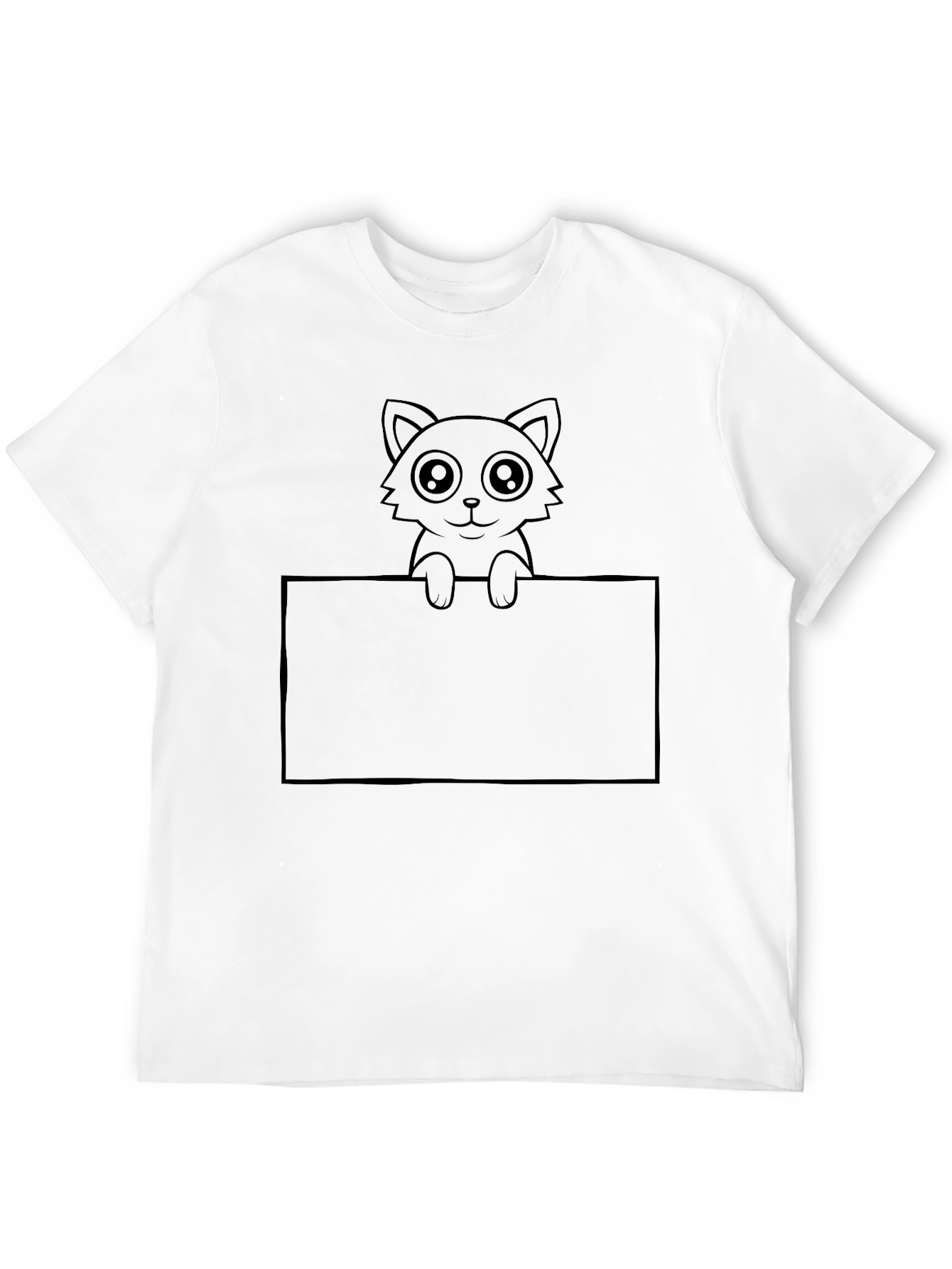 Cute Cat Graphic Black T-Shirt