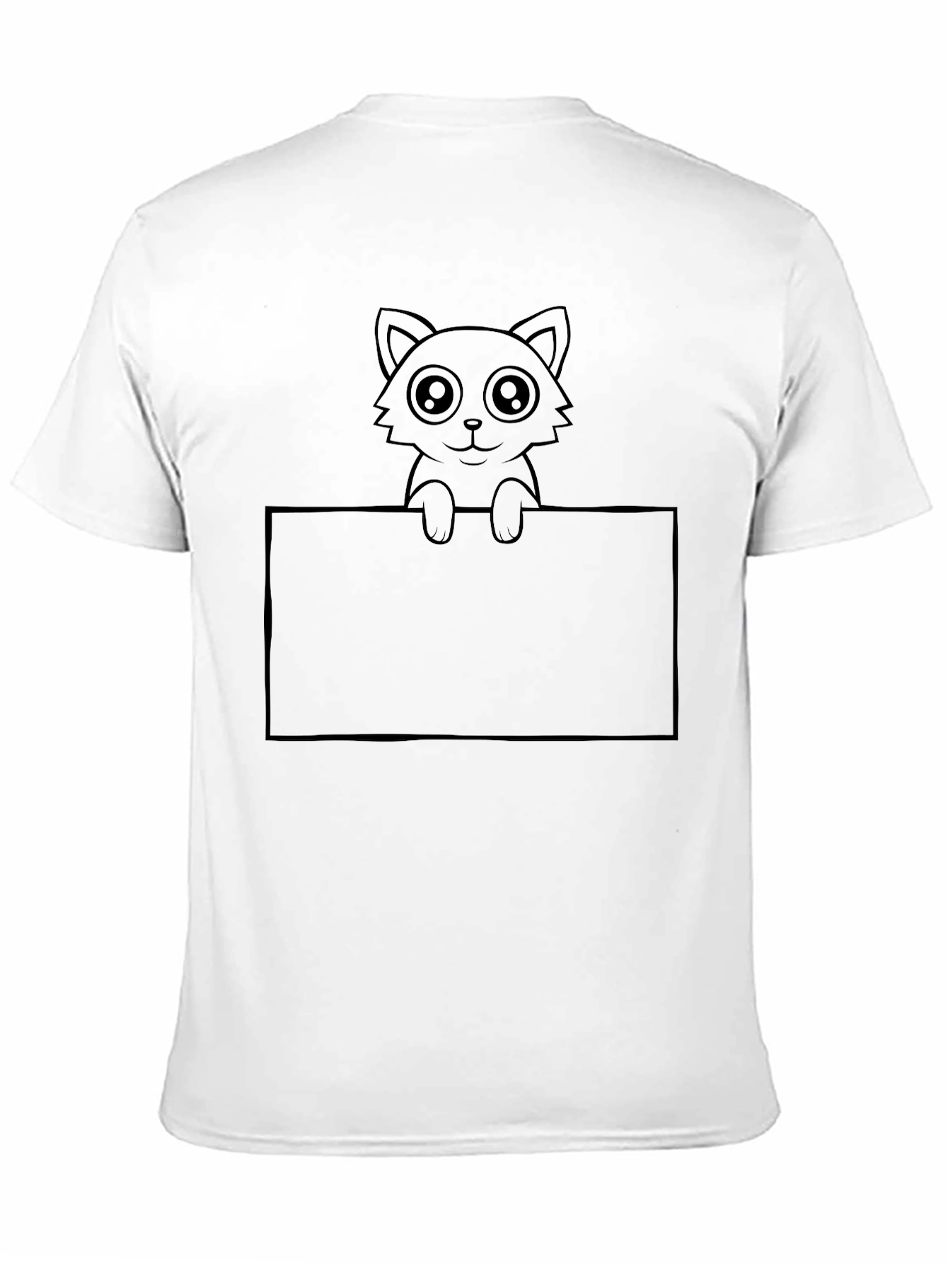 Cute Cat Graphic Black T-Shirt