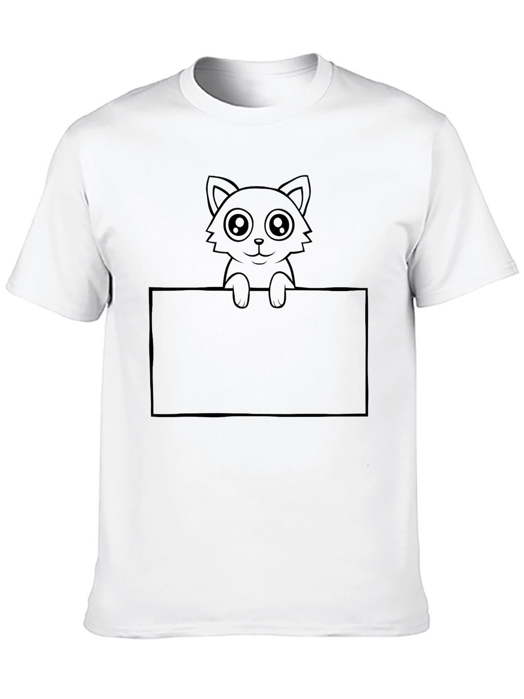 Cute Cat Graphic Black T-Shirt