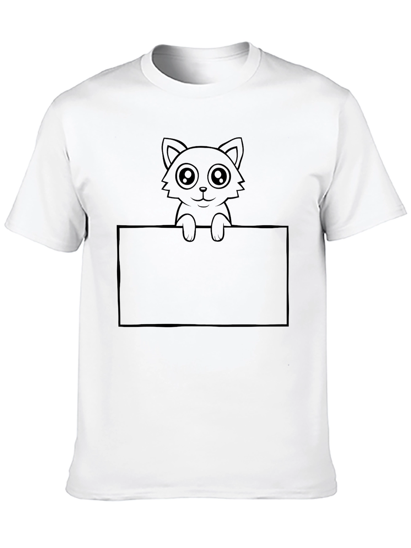 Cute Cat Graphic Black T-Shirt