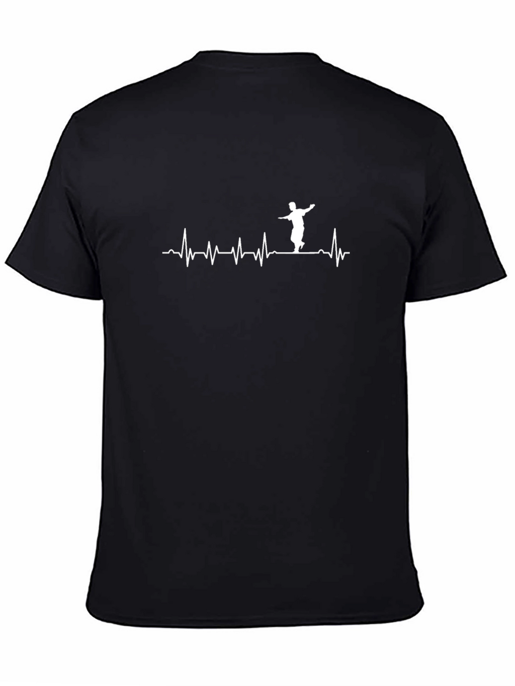 Skateboarding Heartbeat Tee - Black Graphic T-Shirt